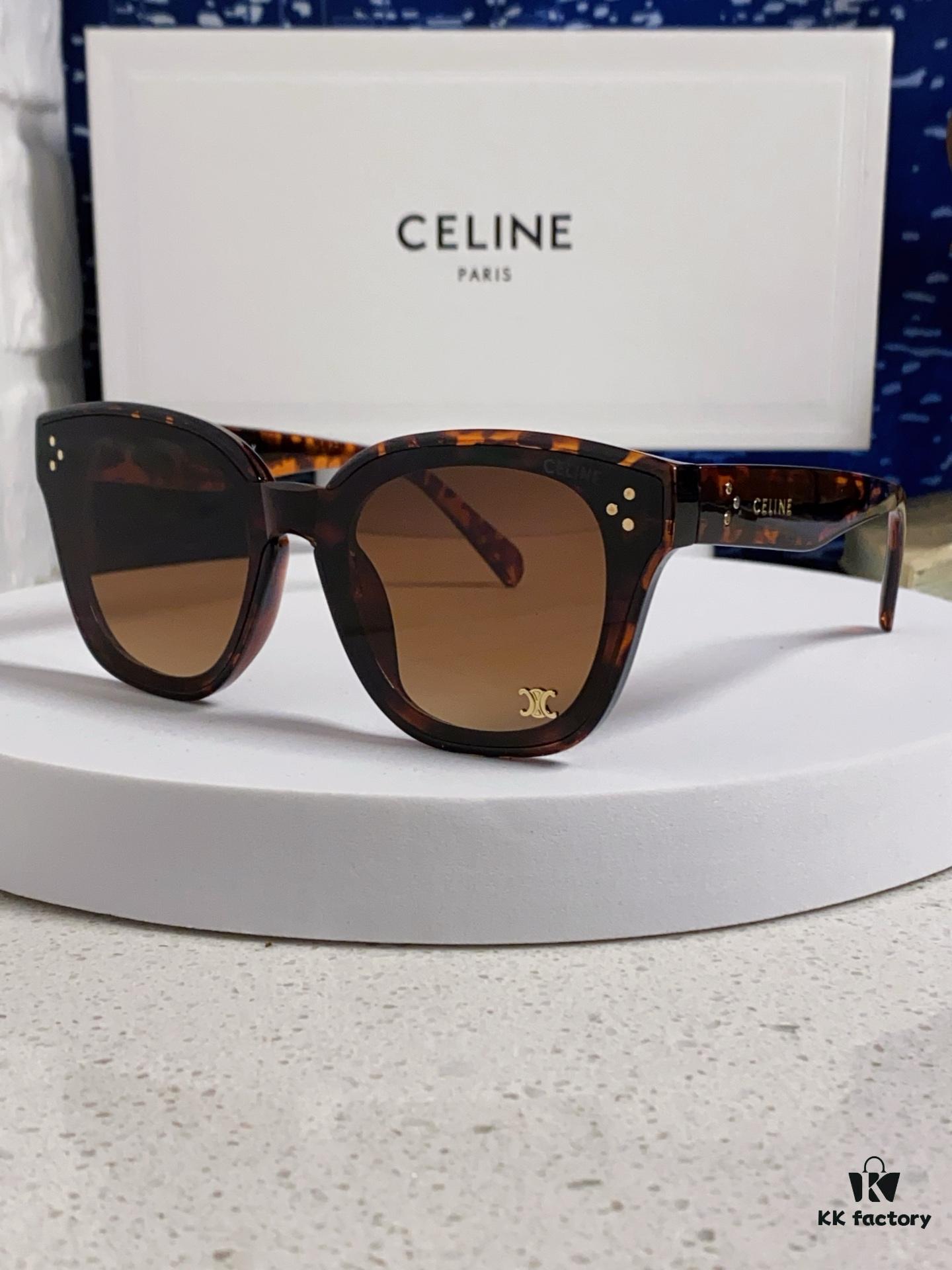 6931fa733a89a121ed54b5c6 Celine 2025 New Arrival Korean Style Fashion Sunglasses for Women, Avant-Garde Square Frame Inspired by Arc de Triomphe, Slimming Effect for Round Faces, UV Protection Unisex Sun Glasses