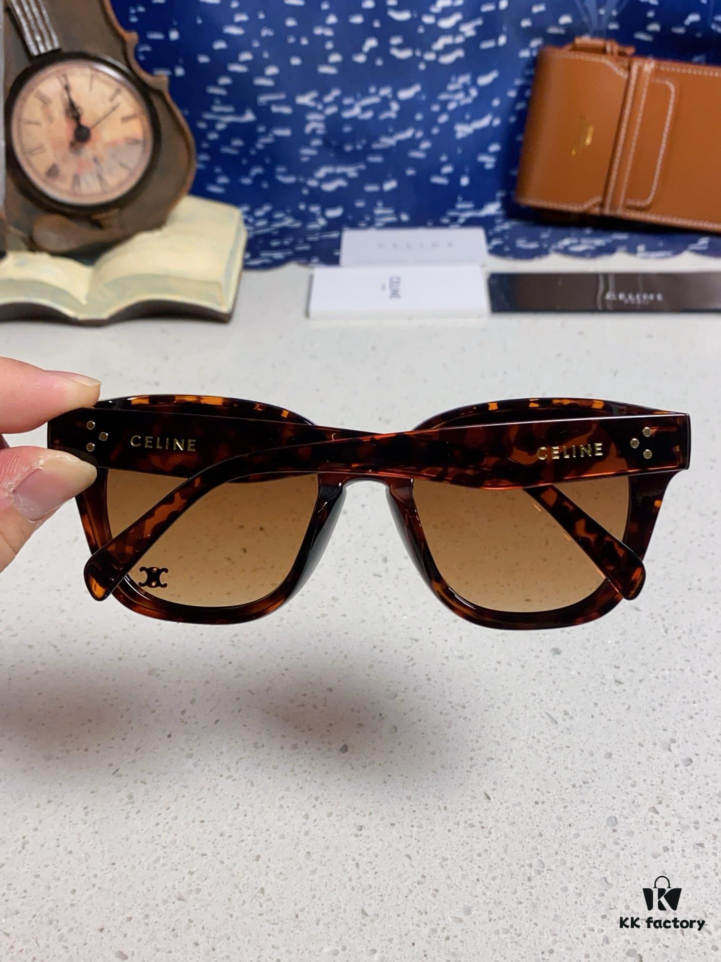 6931fa733a89a121ed54b5ca Celine 2025 New Arrival Korean Style Fashion Sunglasses for Women, Avant-Garde Square Frame Inspired by Arc de Triomphe, Slimming Effect for Round Faces, UV Protection Unisex Sun Glasses