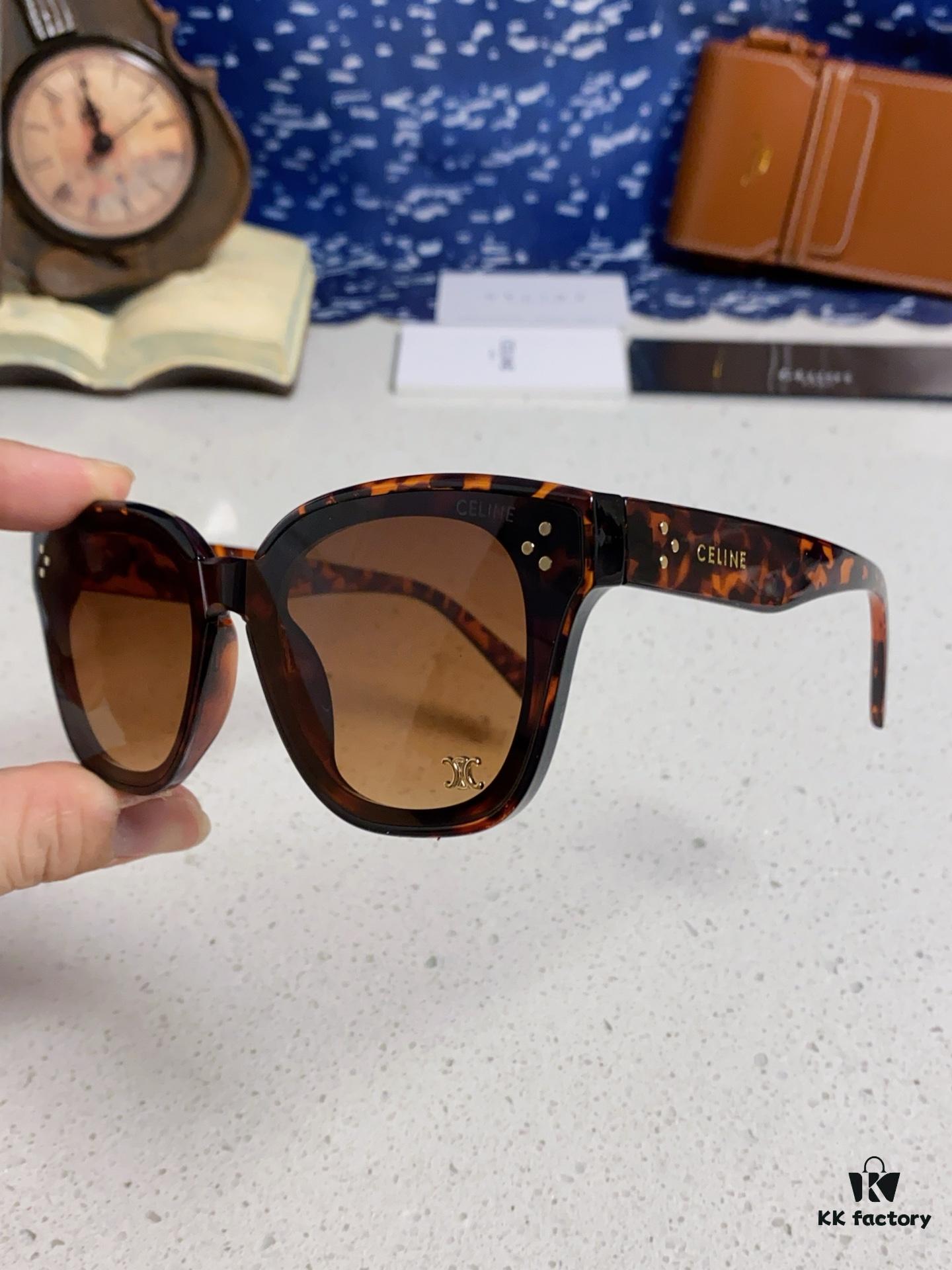 6931fa733a89a121ed54b5cb Celine 2025 New Arrival Korean Style Fashion Sunglasses for Women, Avant-Garde Square Frame Inspired by Arc de Triomphe, Slimming Effect for Round Faces, UV Protection Unisex Sun Glasses