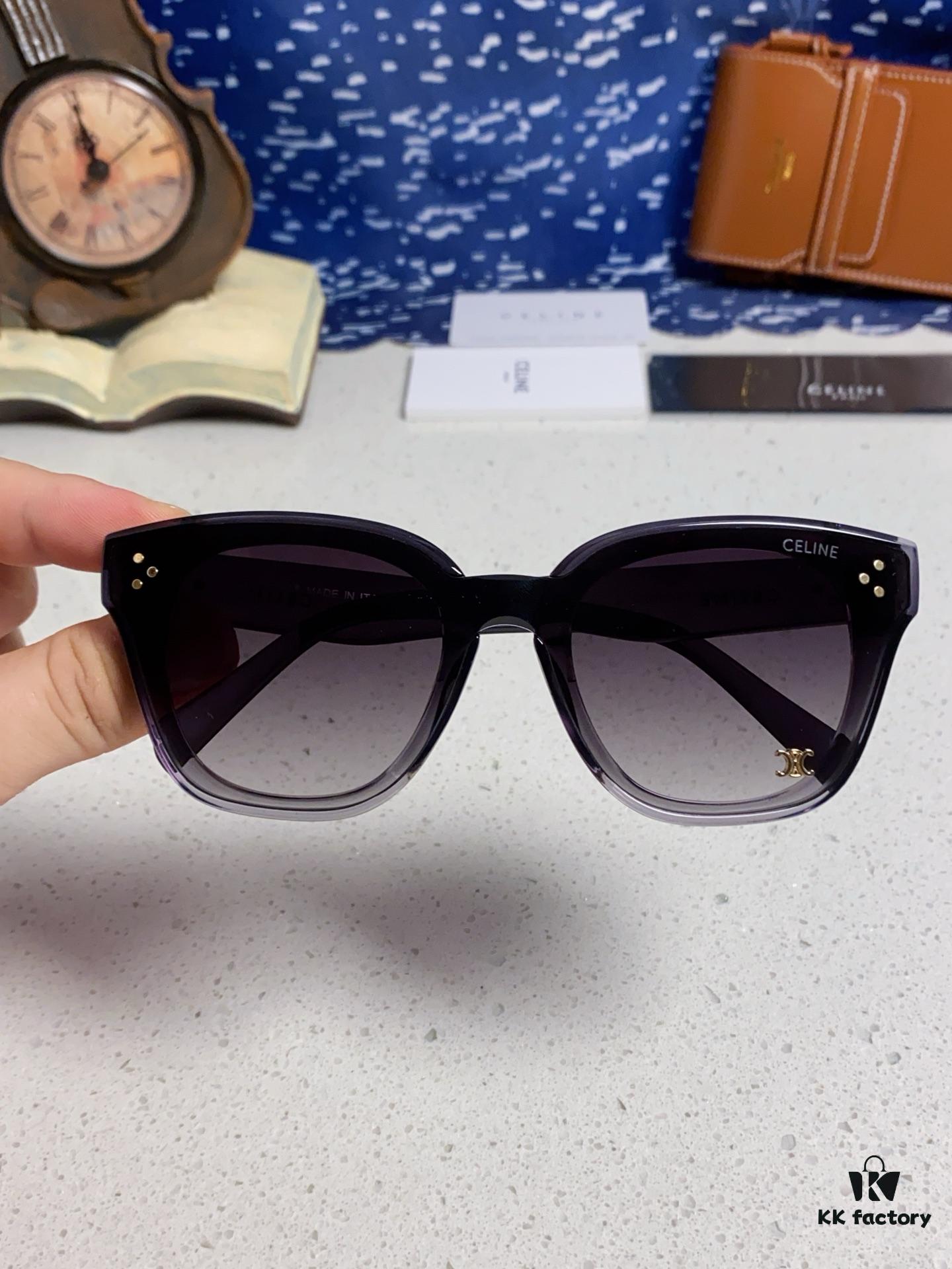 6931fa743a89a121ed54b5d3 Celine 2025 New Korean-Style Fashion Sunglasses for Women, Avant-Garde Square Frame Inspired by Arc de Triomphe, Slimming Effect for Round Faces, Unisex UV-Protection Sunglasses