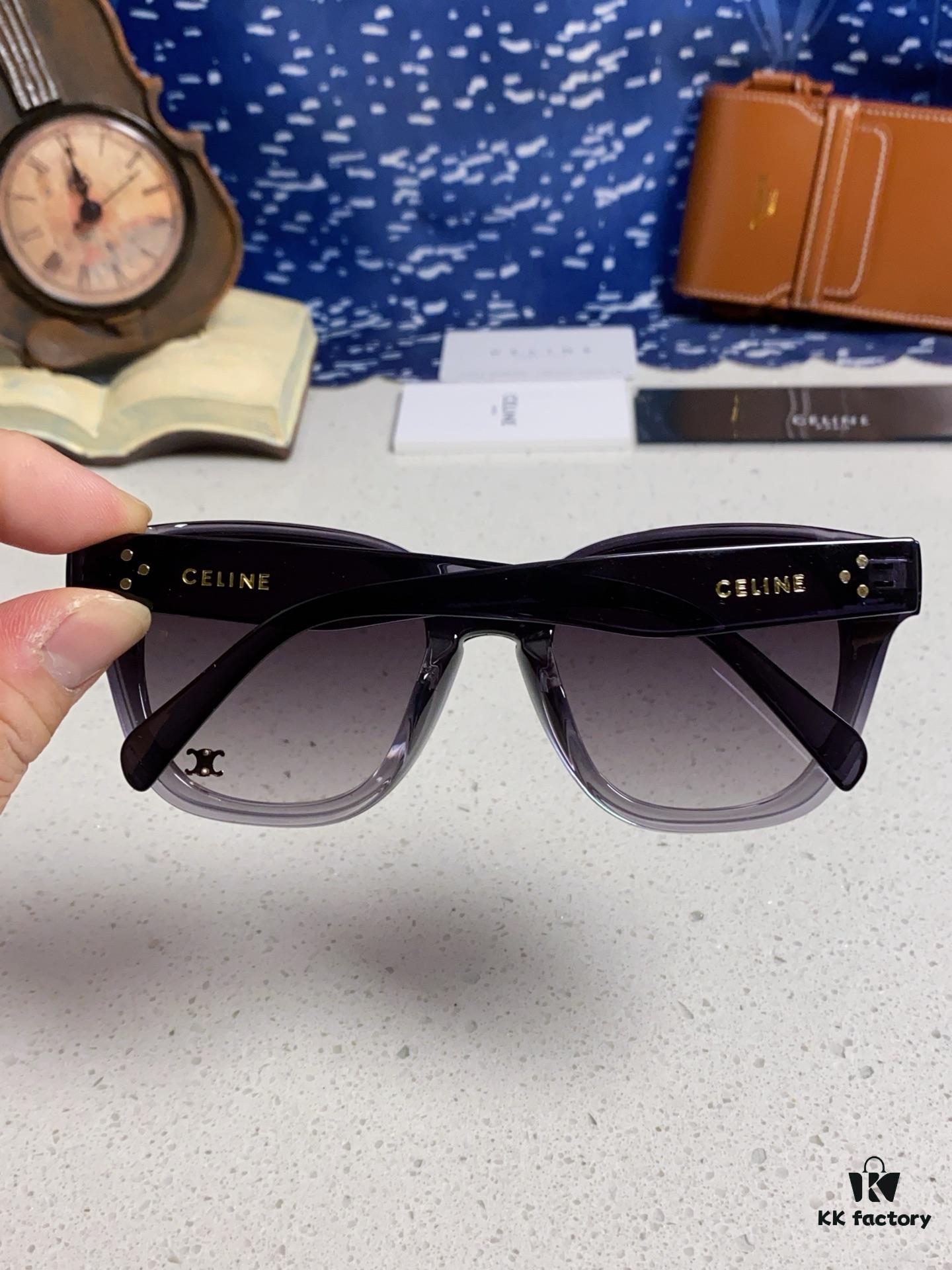 6931fa743a89a121ed54b5d4 Celine 2025 New Korean-Style Fashion Sunglasses for Women, Avant-Garde Square Frame Inspired by Arc de Triomphe, Slimming Effect for Round Faces, Unisex UV-Protection Sunglasses