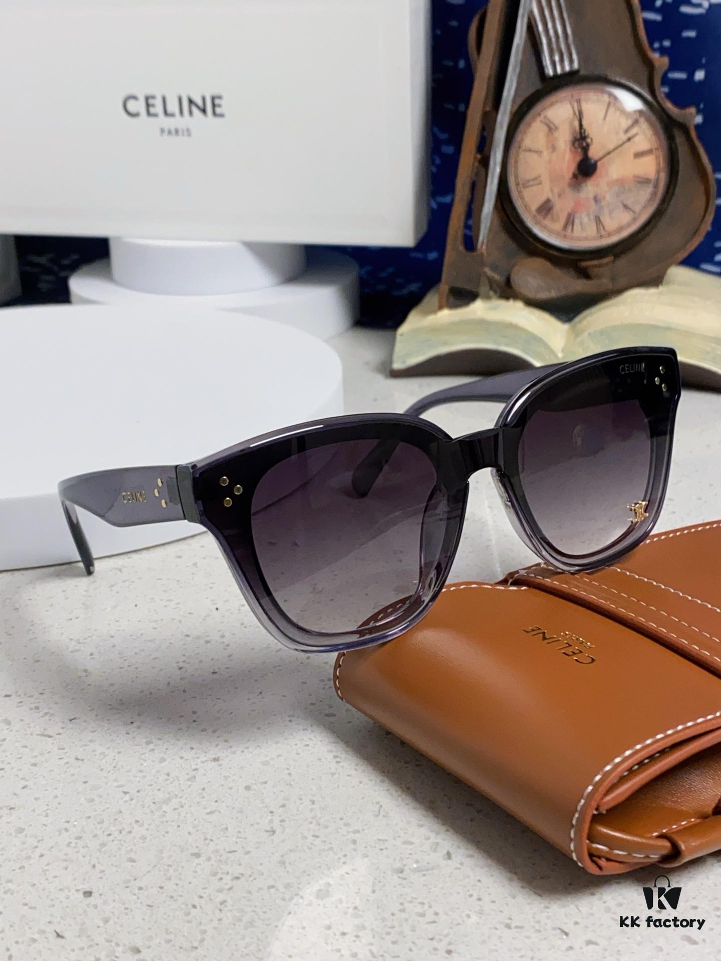 6931fa743a89a121ed54b5d9 Celine 2025 New Korean-Style Fashion Sunglasses for Women, Avant-Garde Square Frame Inspired by Arc de Triomphe, Slimming Effect for Round Faces, Unisex UV-Protection Sunglasses