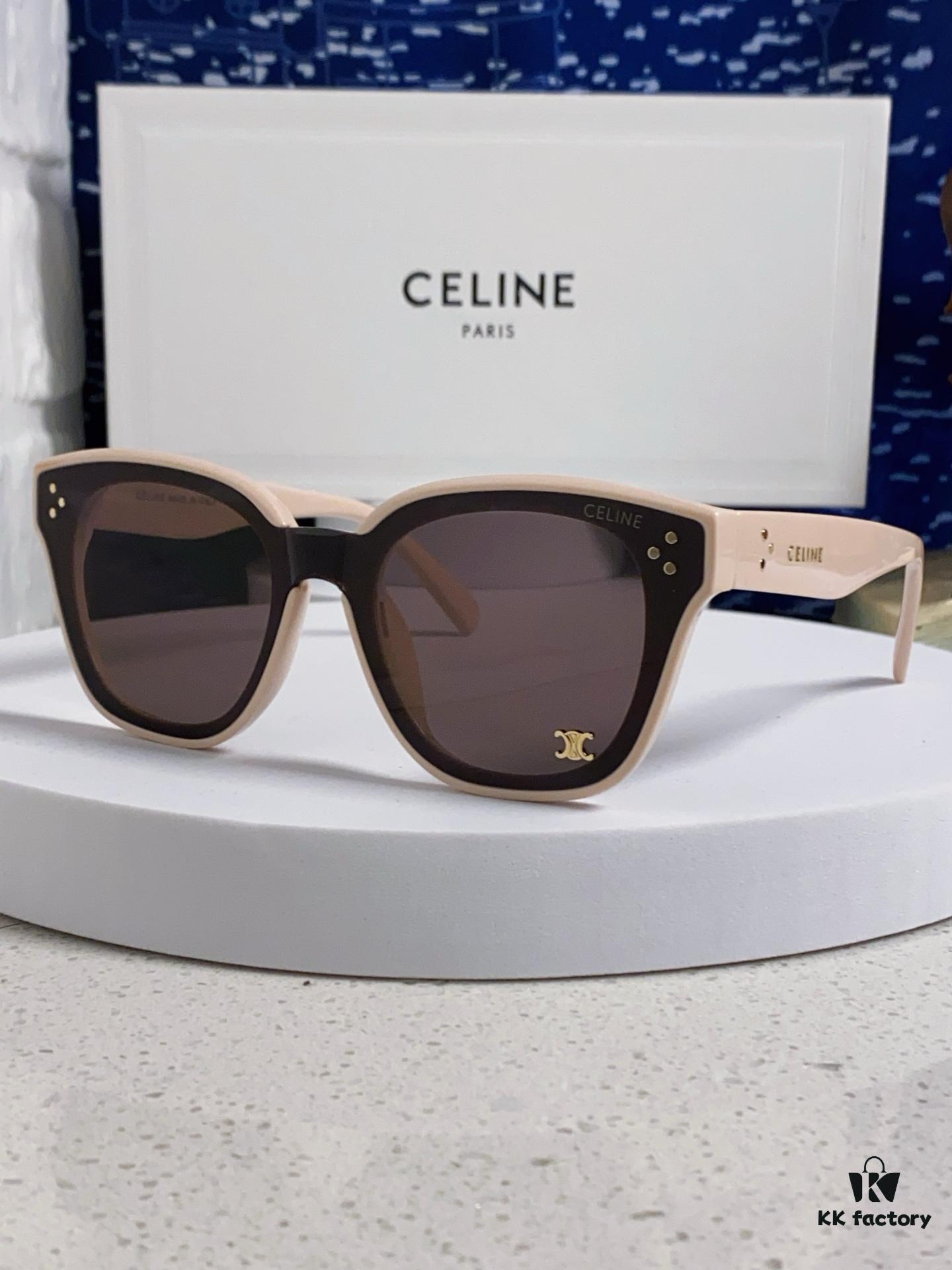 6931fa753a89a121ed54b5e4 Celine 2025 New Korean-Style Fashion Sunglasses for Women, Avant-Garde Square Frame Inspired by Arc de Triomphe, Slimming Look for Round Faces, Unisex UV-Protective Sun Glasses