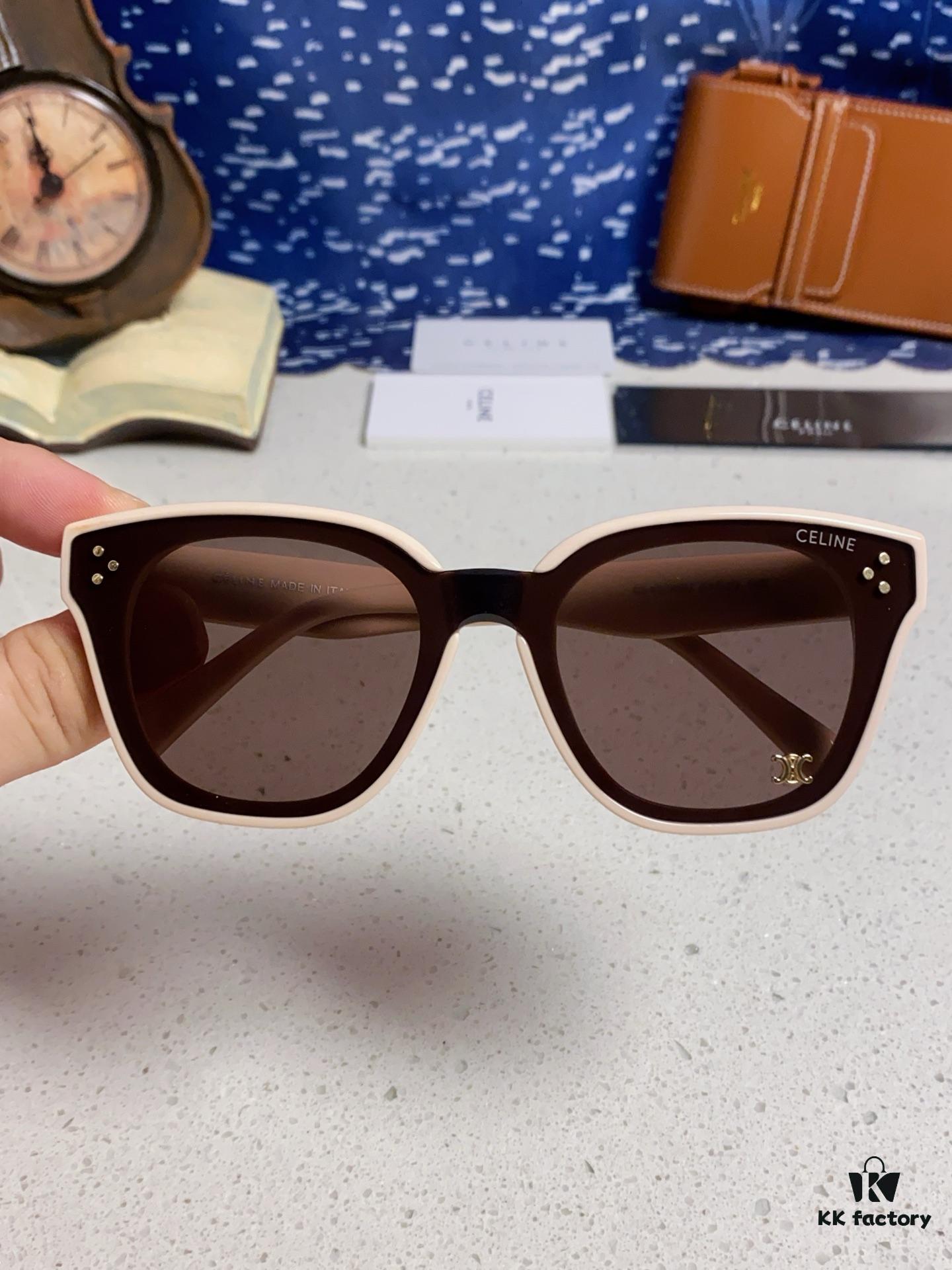 6931fa753a89a121ed54b5e7 Celine 2025 New Korean-Style Fashion Sunglasses for Women, Avant-Garde Square Frame Inspired by Arc de Triomphe, Slimming Look for Round Faces, Unisex UV-Protective Sun Glasses