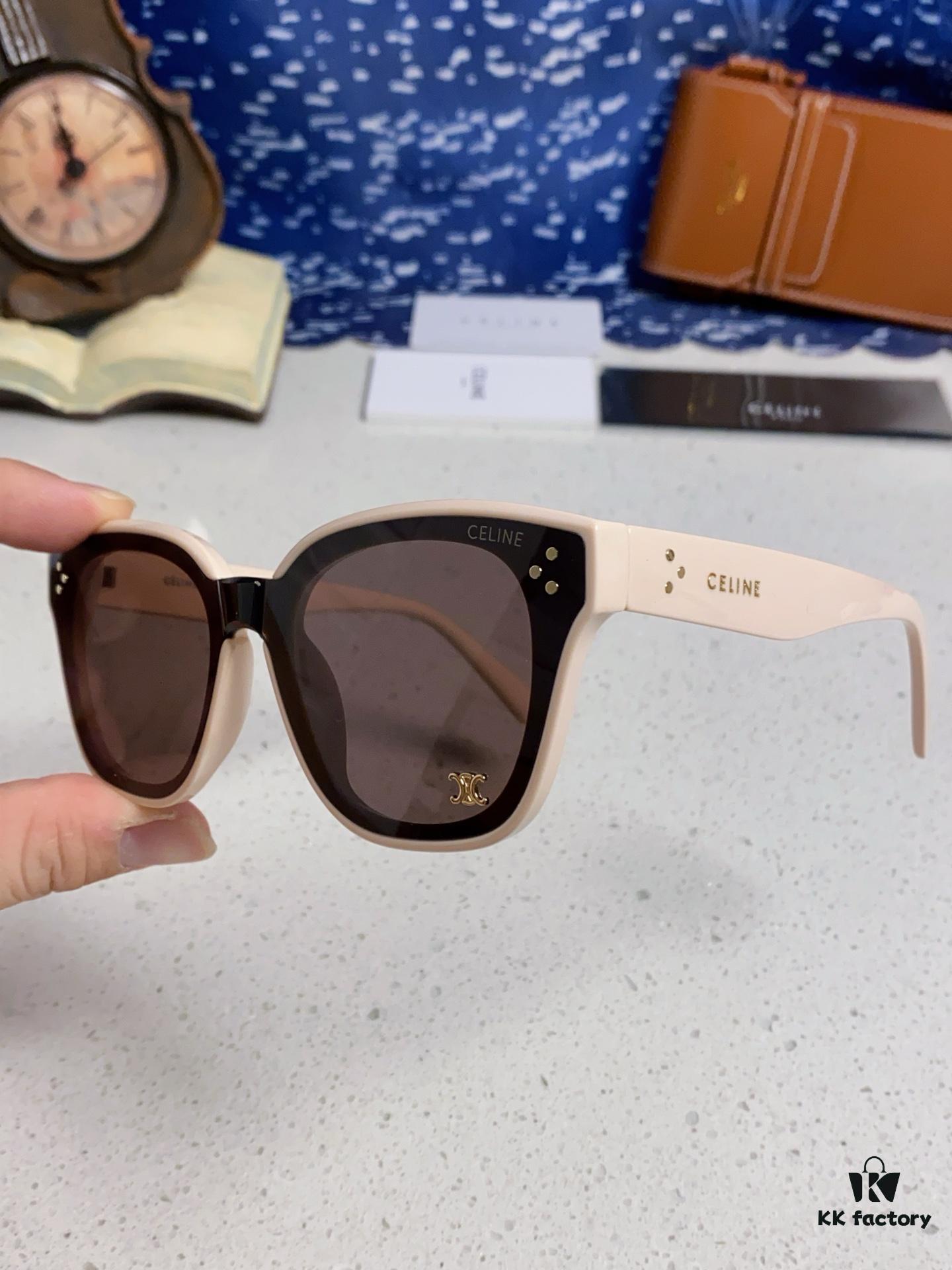 6931fa763a89a121ed54b5e9 Celine 2025 New Korean-Style Fashion Sunglasses for Women, Avant-Garde Square Frame Inspired by Arc de Triomphe, Slimming Look for Round Faces, Unisex UV-Protective Sun Glasses
