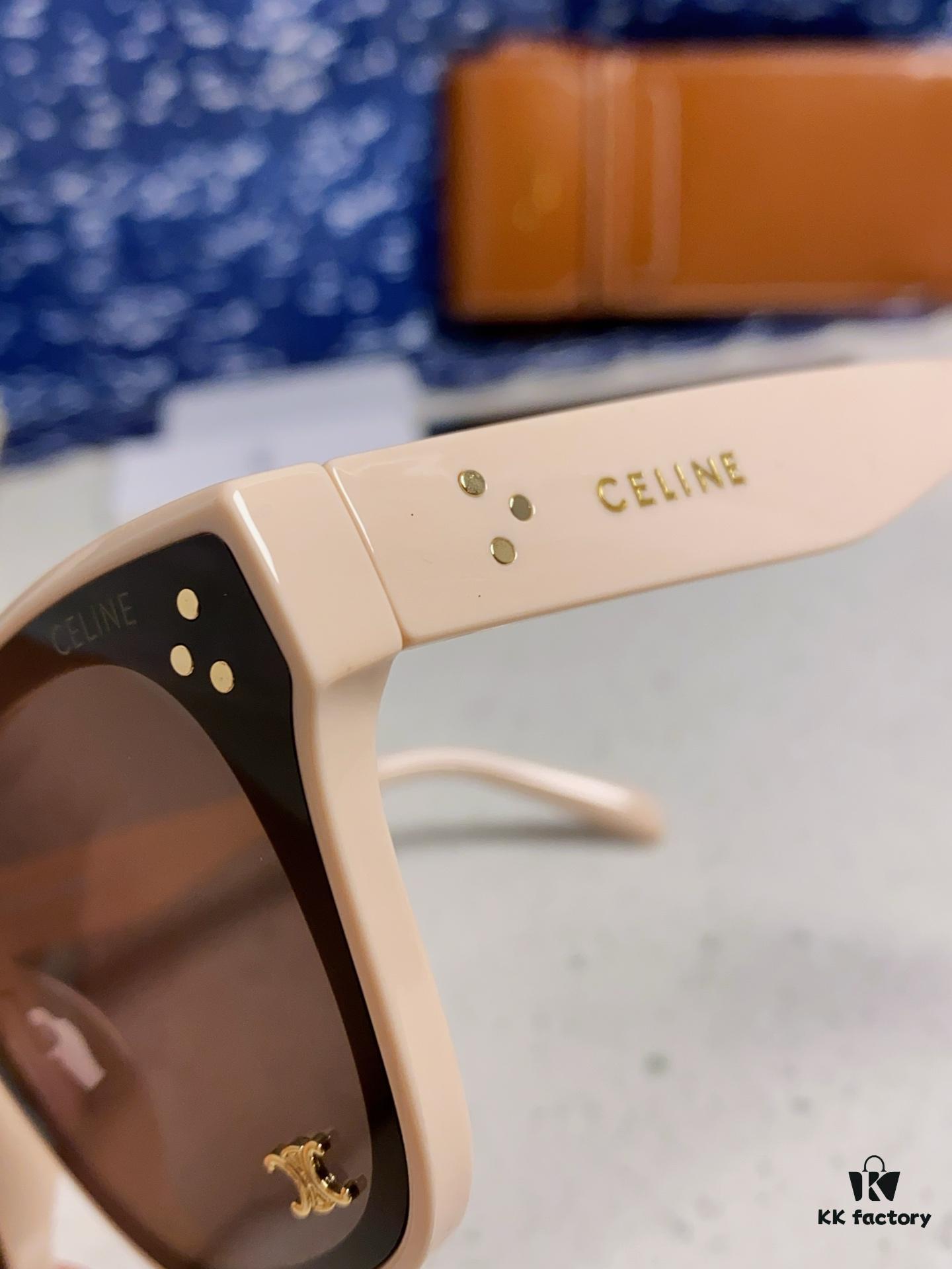 6931fa763a89a121ed54b5ea Celine 2025 New Korean-Style Fashion Sunglasses for Women, Avant-Garde Square Frame Inspired by Arc de Triomphe, Slimming Look for Round Faces, Unisex UV-Protective Sun Glasses