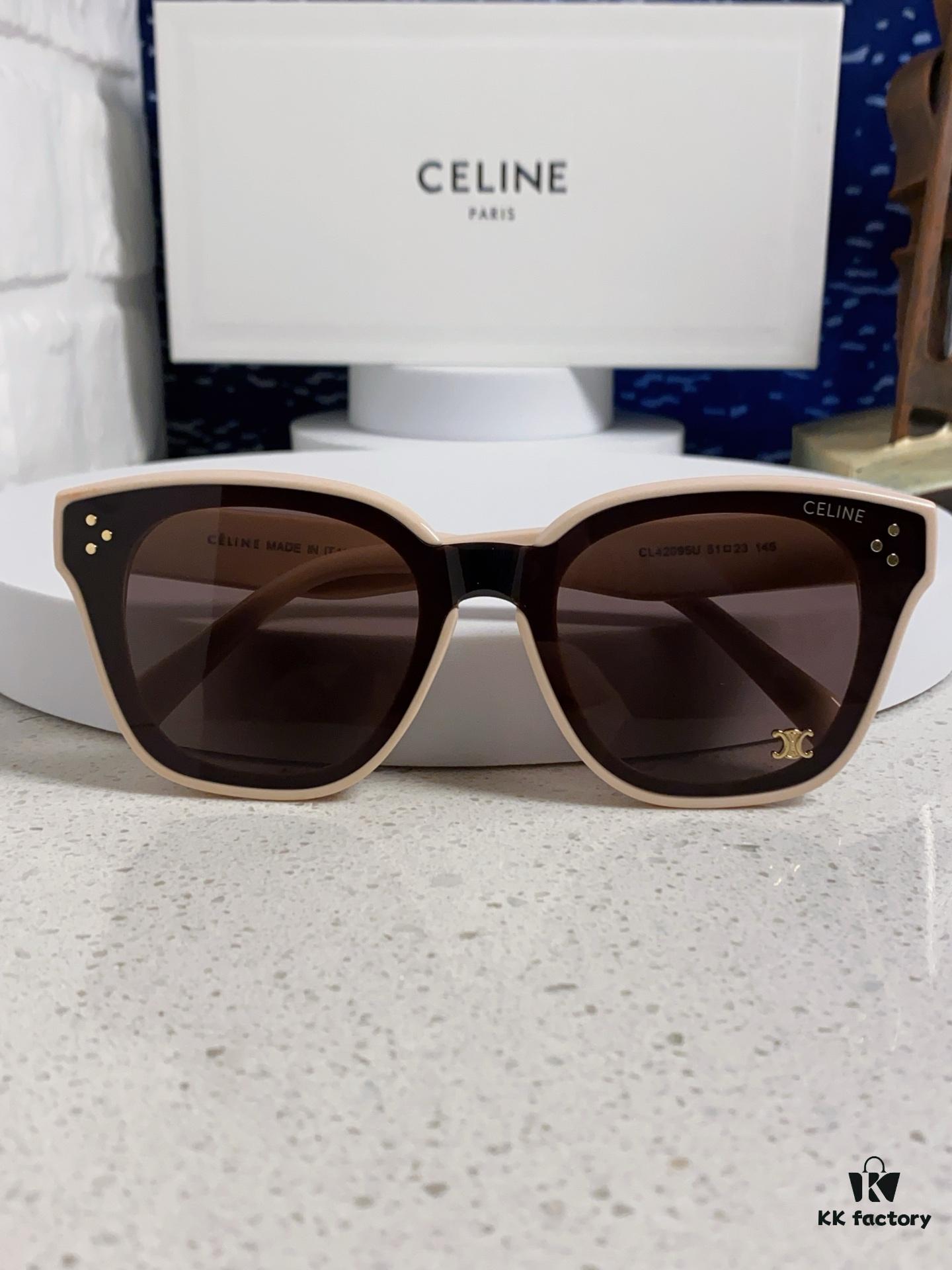 6931fa763a89a121ed54b5ec Celine 2025 New Korean-Style Fashion Sunglasses for Women, Avant-Garde Square Frame Inspired by Arc de Triomphe, Slimming Look for Round Faces, Unisex UV-Protective Sun Glasses