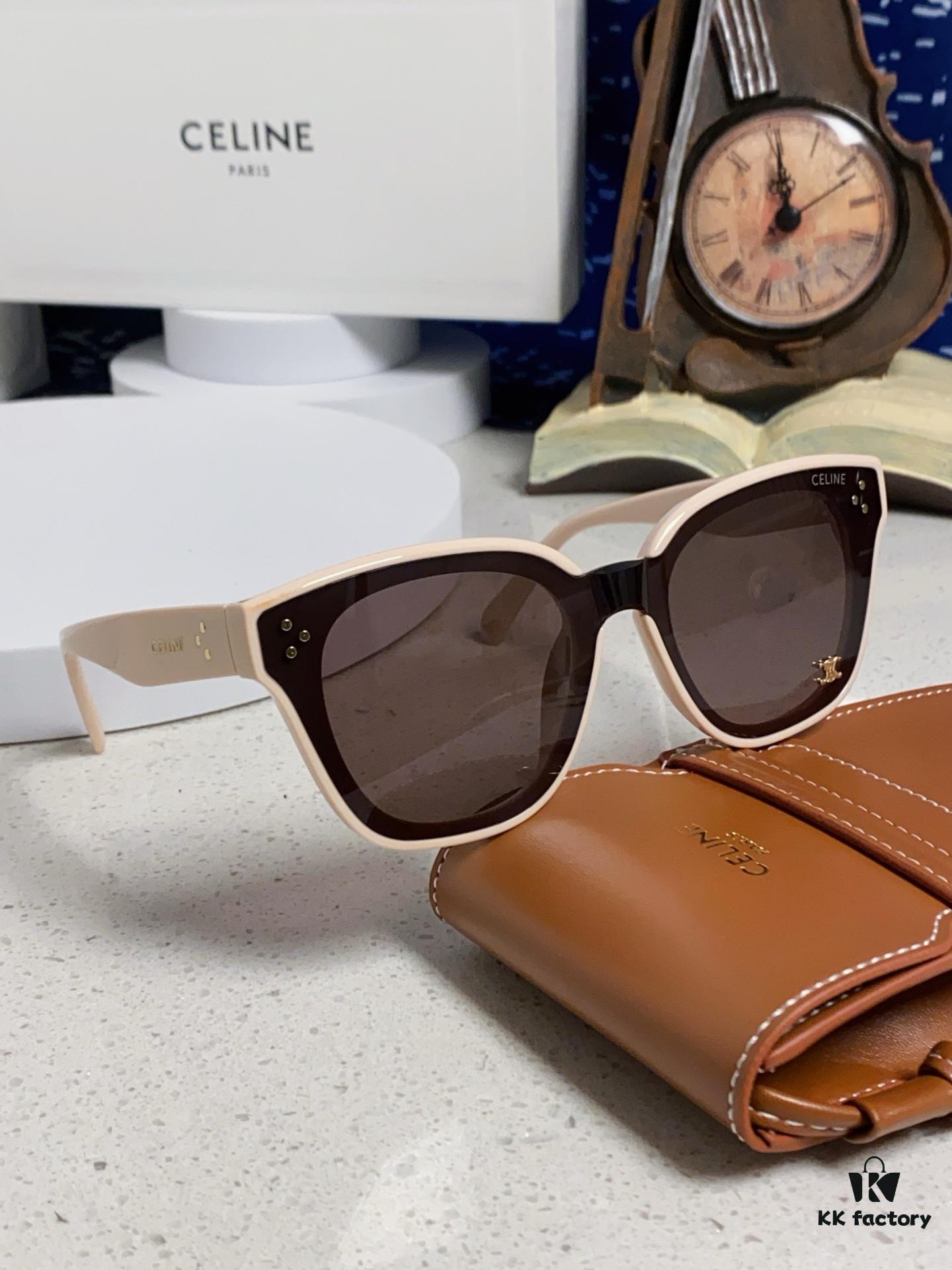 6931fa763a89a121ed54b5ed Celine 2025 New Korean-Style Fashion Sunglasses for Women, Avant-Garde Square Frame Inspired by Arc de Triomphe, Slimming Look for Round Faces, Unisex UV-Protective Sun Glasses