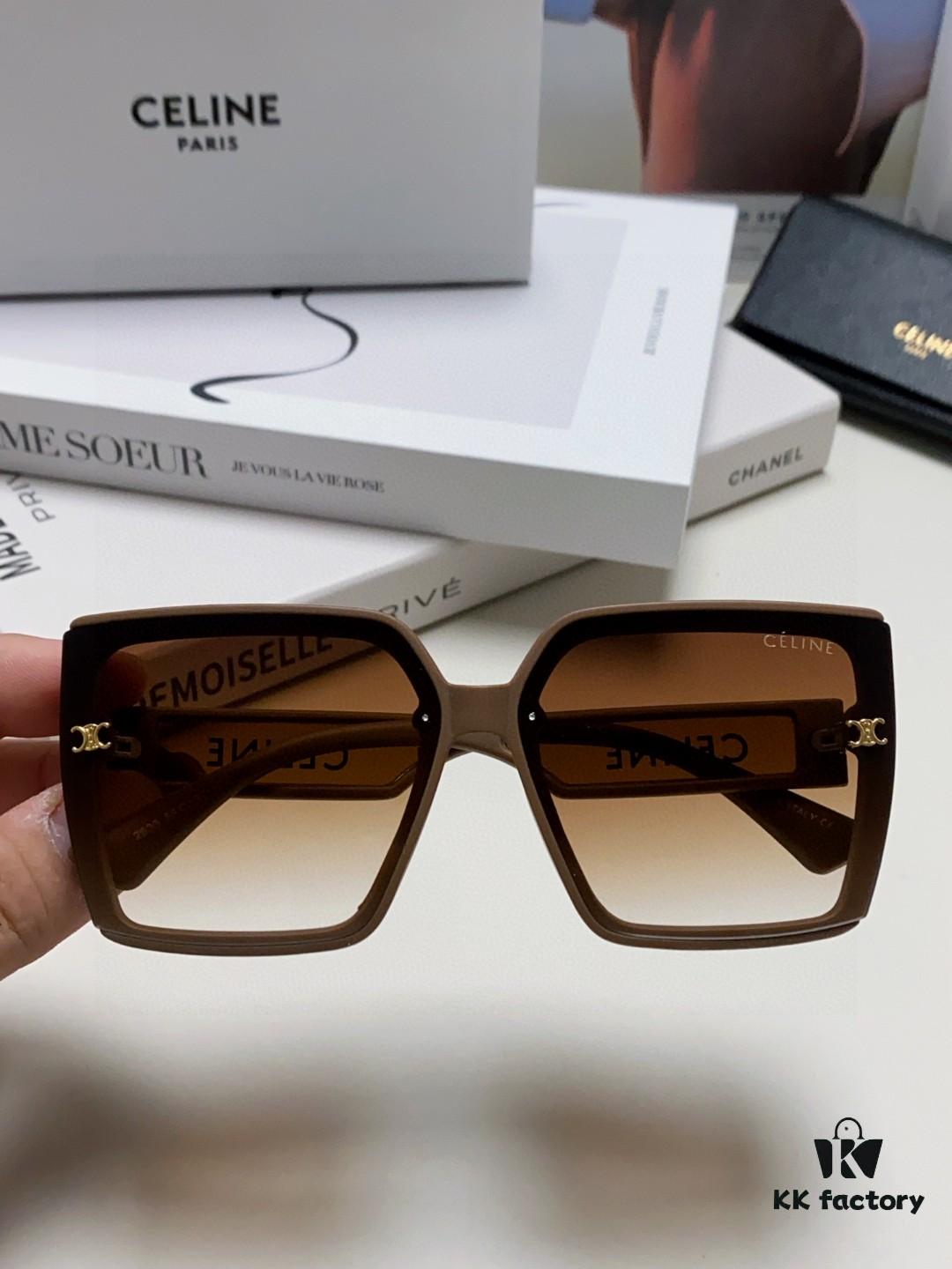 6931fa7b3a89a121ed54b632 Celine 2024 New Korean Style Oversized Round Frame UV Protection Sunglasses for Women, Stylish and Elegant Sun Glasses