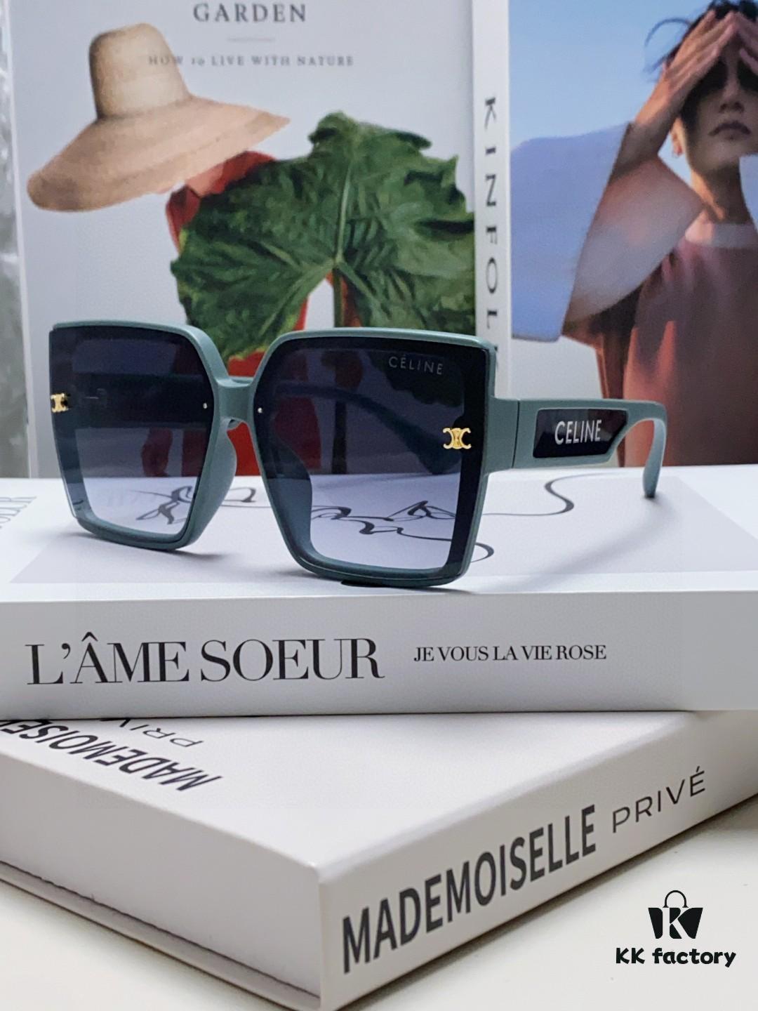 6931fa7c3a89a121ed54b639 Celine 2024 New Korean Style Oversized Round Frame UV Protection Sunglasses for Women, Stylish and Elegant Sun Glasses