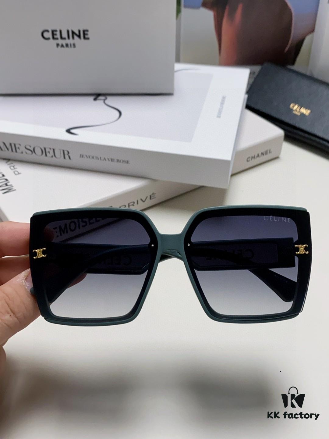 6931fa7c3a89a121ed54b63c Celine 2024 New Korean Style Oversized Round Frame UV Protection Sunglasses for Women, Stylish and Elegant Sun Glasses