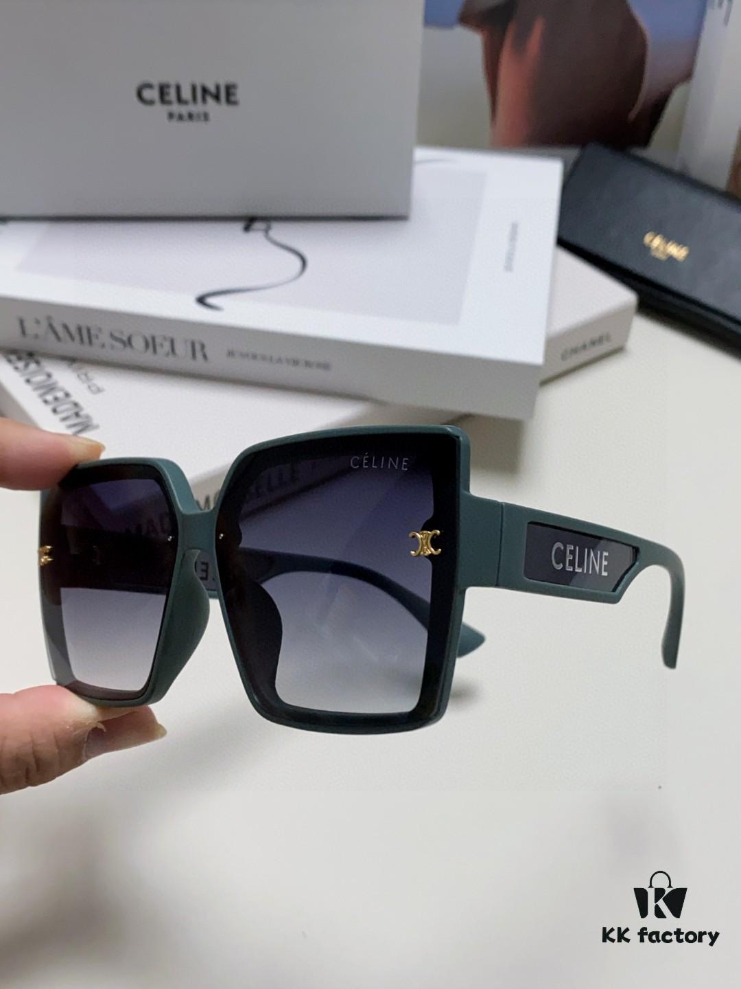 6931fa7c3a89a121ed54b63e Celine 2024 New Korean Style Oversized Round Frame UV Protection Sunglasses for Women, Stylish and Elegant Sun Glasses