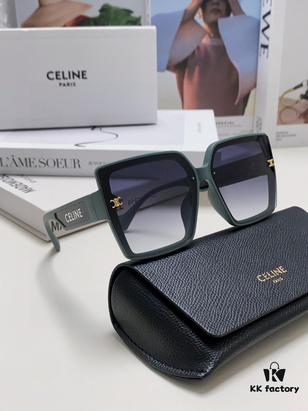 6931fa7c3a89a121ed54b640 Celine 2024 New Korean Style Oversized Round Frame UV Protection Sunglasses for Women, Stylish and Elegant Sun Glasses