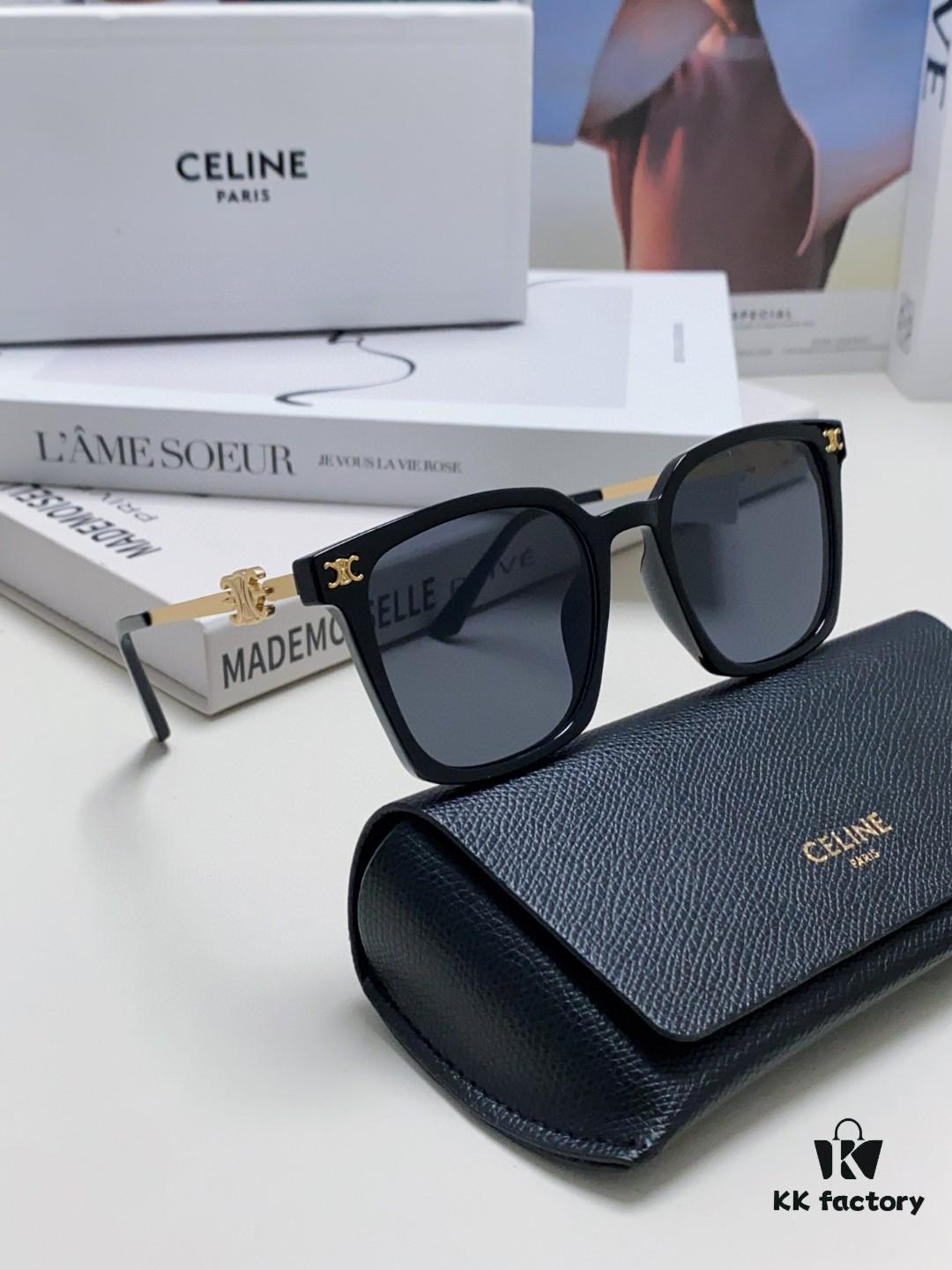 6931fa803a89a121ed54b67a CELINE Red Book Popular Metal-Decorated Logo Simple Frame Sunglasses 6 Colors