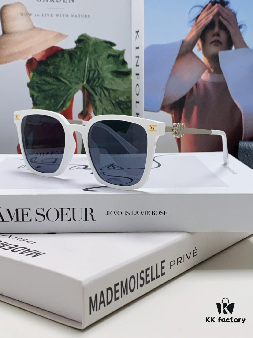 6931fa823a89a121ed54b693 CELINE Red Book Popular Metal-Decorated Logo Simple Frame Sunglasses 6 Colors