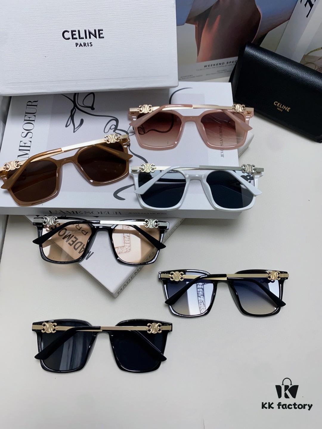 6931fa833a89a121ed54b6a5 CELINE Red Book Popular Metal-Decorated Logo Simple Frame Sunglasses 6 Colors