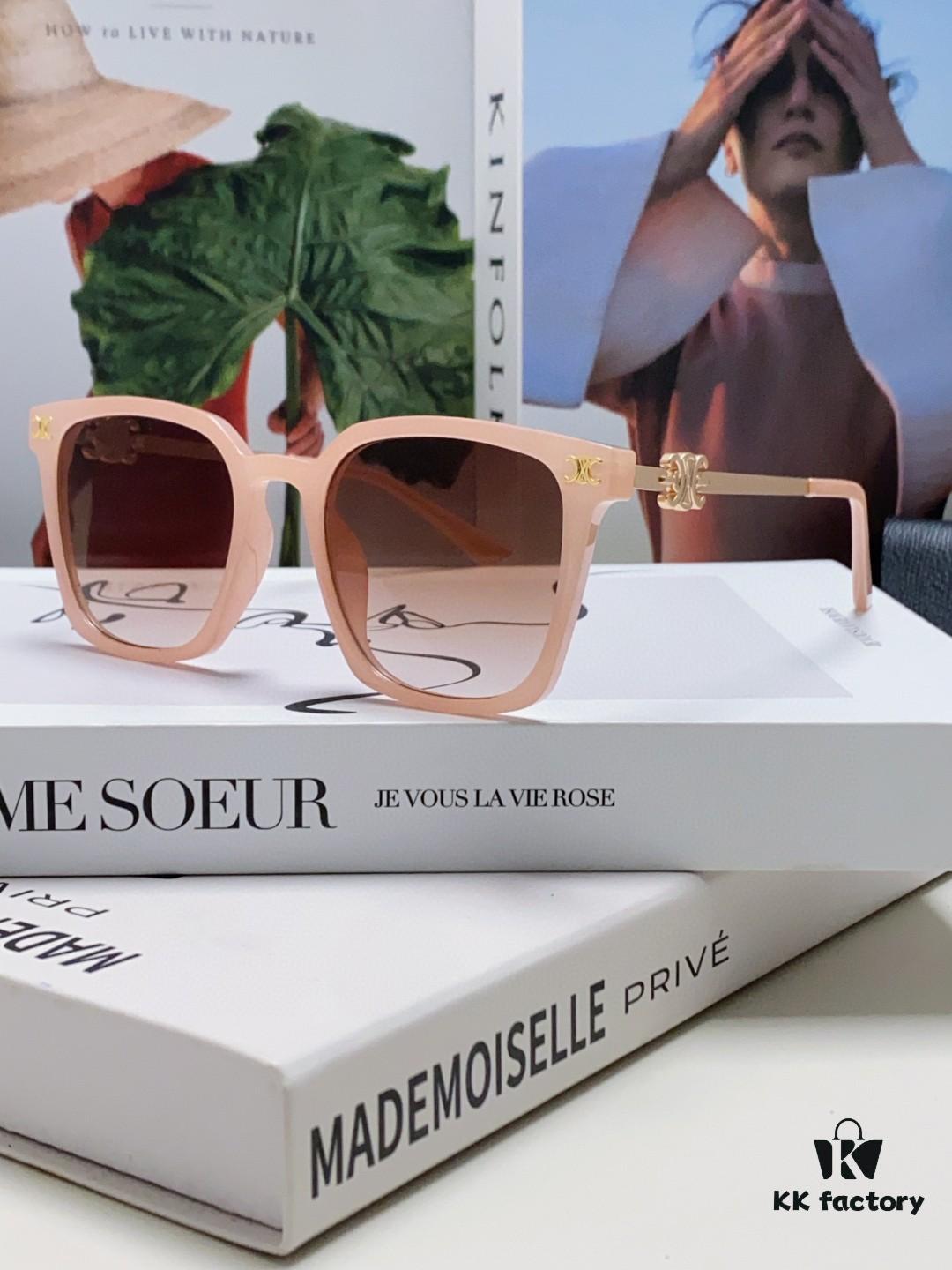 6931fa833a89a121ed54b6a8 CELINE Red Book Popular Metal-Decorated Logo Simple Frame Sunglasses 6 Colors