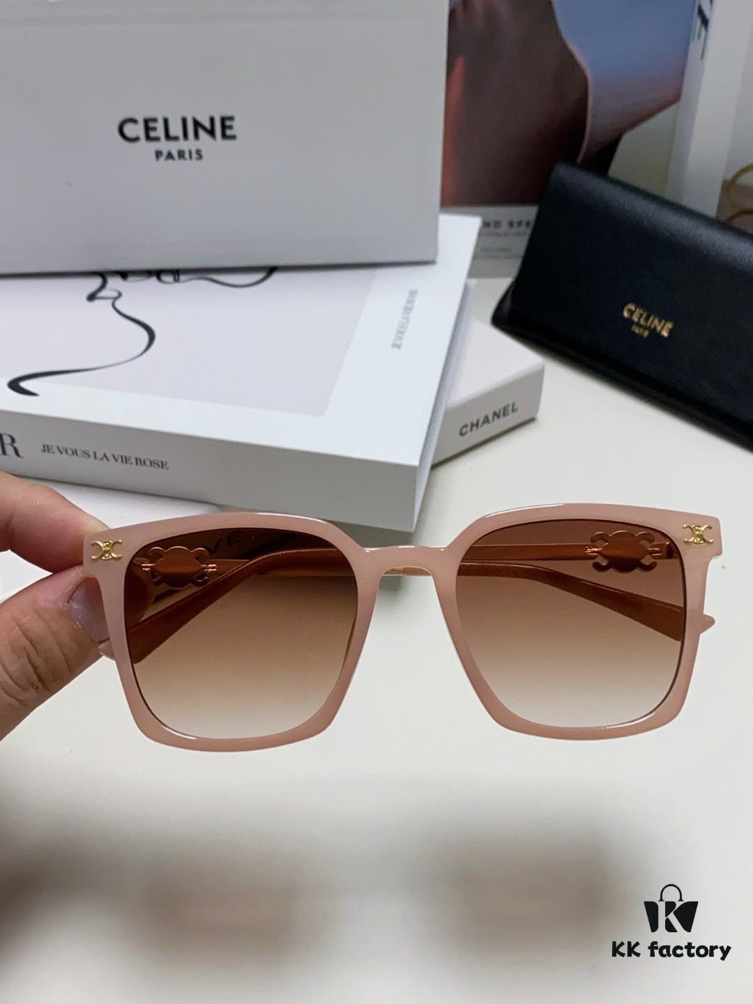 6931fa843a89a121ed54b6ab CELINE Red Book Popular Metal-Decorated Logo Simple Frame Sunglasses 6 Colors