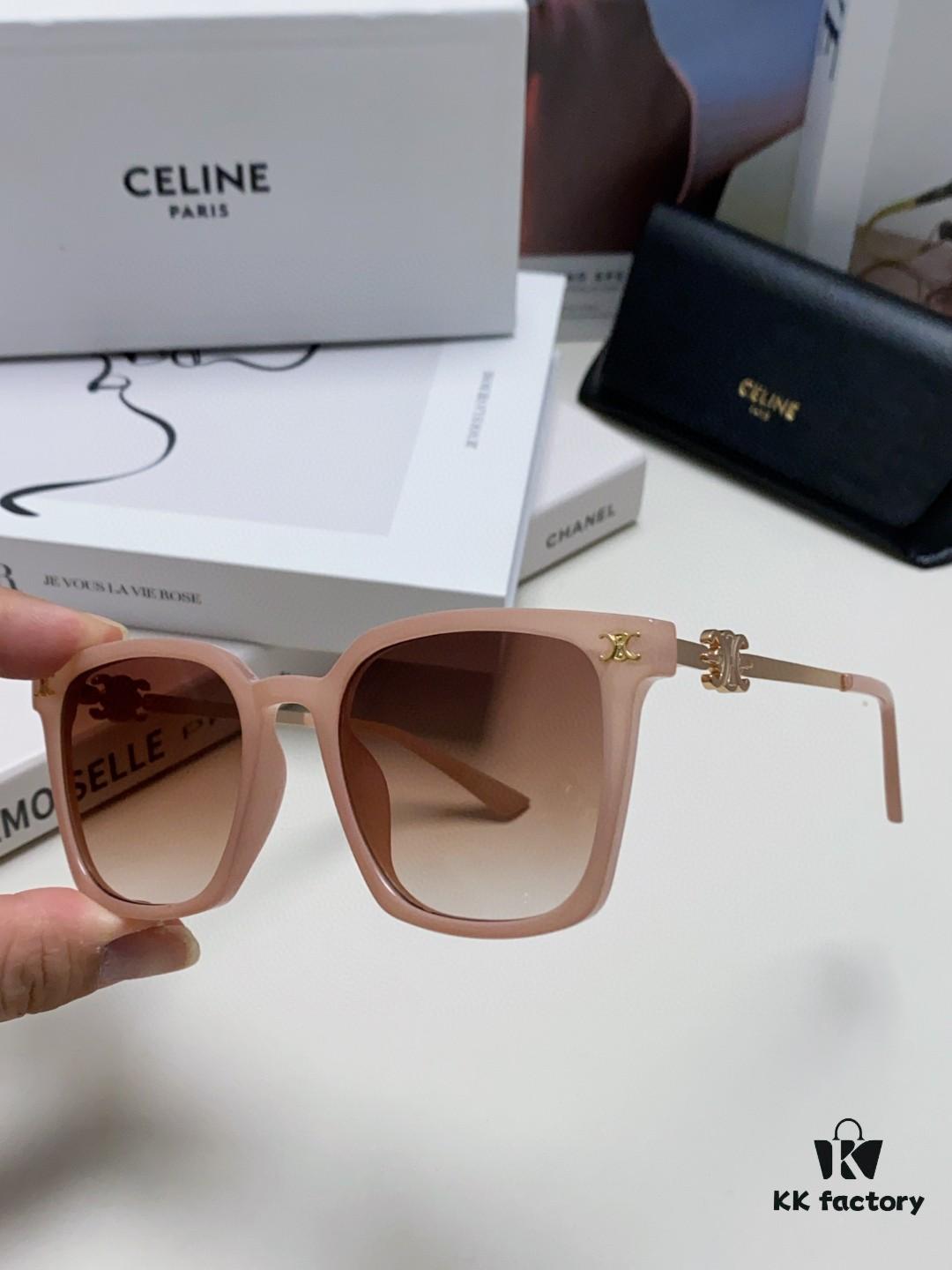 6931fa843a89a121ed54b6ad CELINE Red Book Popular Metal-Decorated Logo Simple Frame Sunglasses 6 Colors