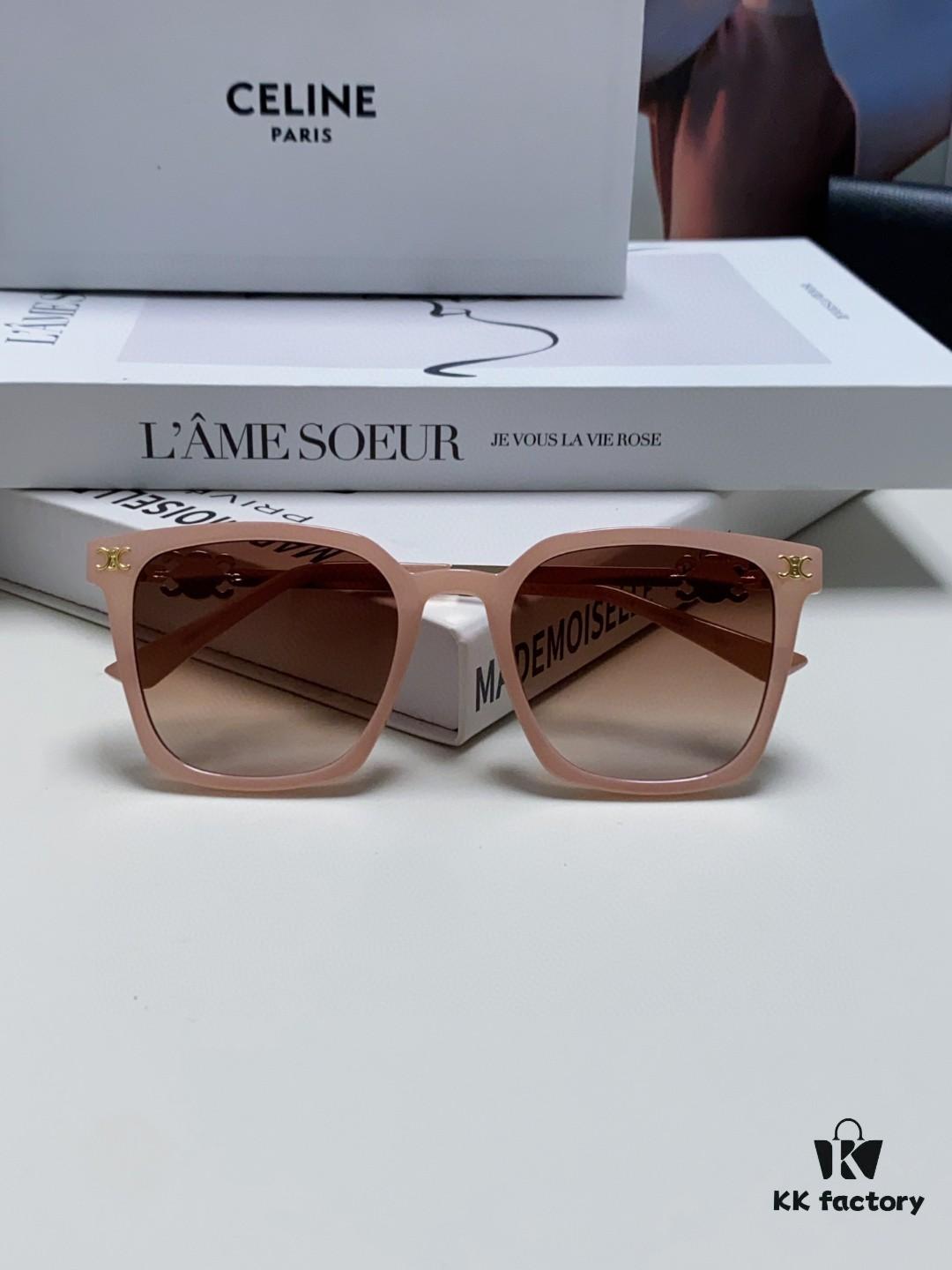 6931fa843a89a121ed54b6ae CELINE Red Book Popular Metal-Decorated Logo Simple Frame Sunglasses 6 Colors