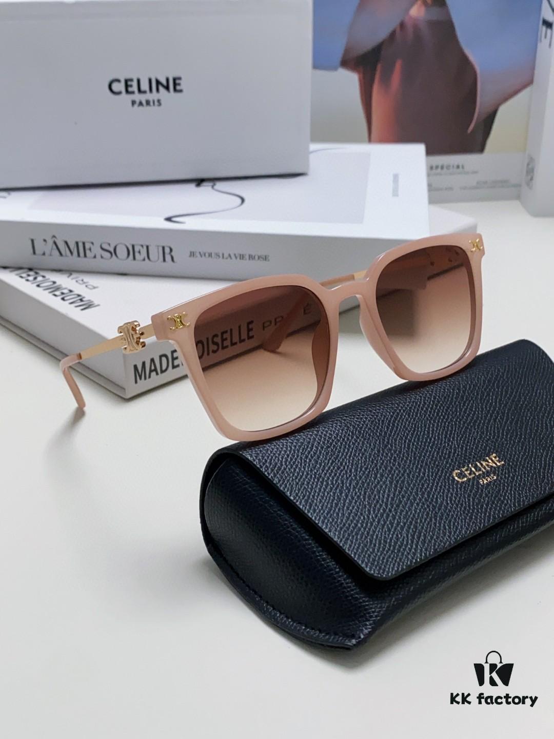 6931fa843a89a121ed54b6af CELINE Red Book Popular Metal-Decorated Logo Simple Frame Sunglasses 6 Colors