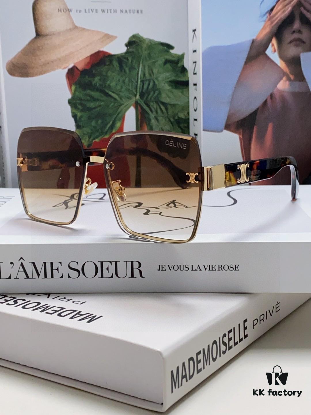 6931fa863a89a121ed54b6c5 Celine Official Website Latest Top-Quality Edge-Cut Retro Unisex Square Sunglasses for Women and Men, Frameless UV Protection Stylish Slimming Sun Glasses