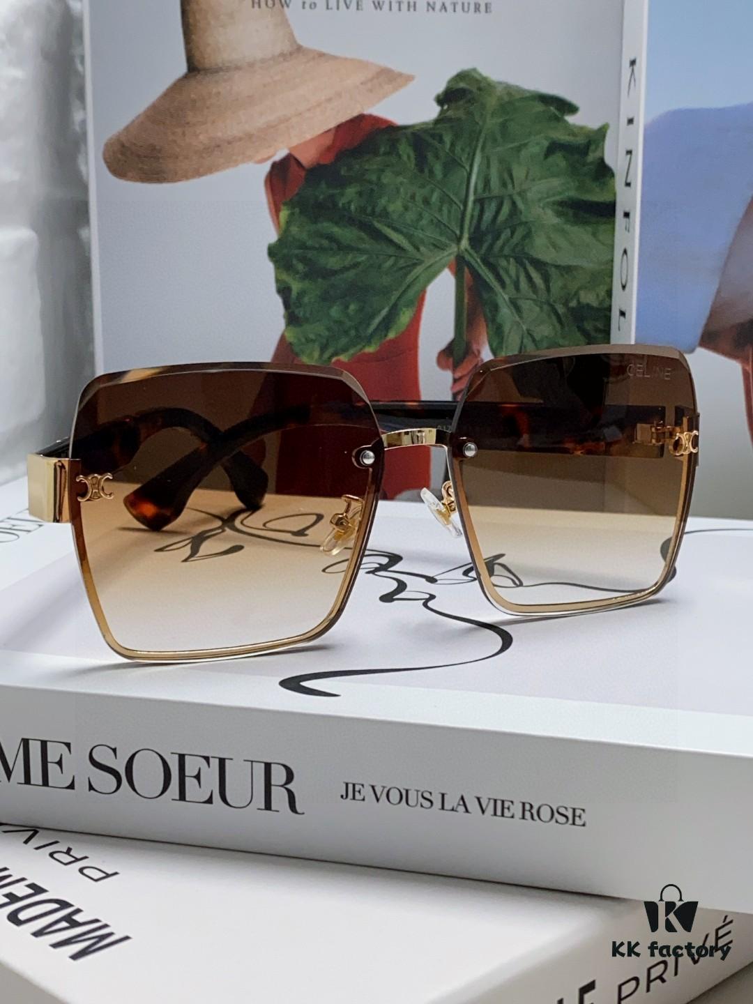 6931fa863a89a121ed54b6c6 Celine Official Website Latest Top-Quality Edge-Cut Retro Unisex Square Sunglasses for Women and Men, Frameless UV Protection Stylish Slimming Sun Glasses