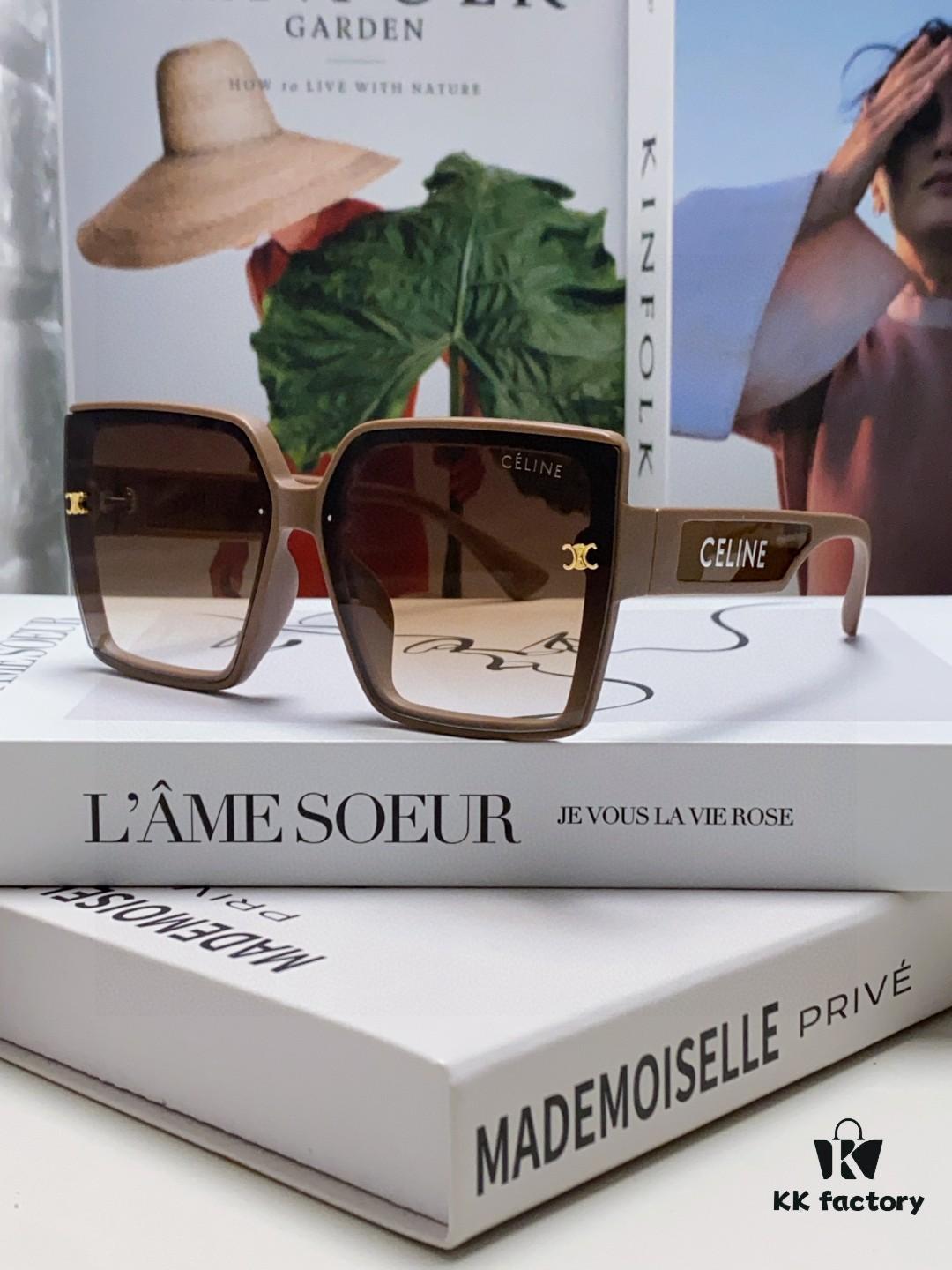 6931fa883a89a121ed54b6e3 Celine 2025 New Arrival Korean-Style Oversized Round Frame UV-Protective Sunglasses for Women, Stylish and Elegant Sun Protection Glasses