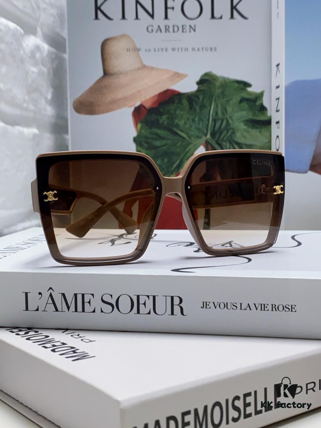 6931fa883a89a121ed54b6e4 Celine 2025 New Arrival Korean-Style Oversized Round Frame UV-Protective Sunglasses for Women, Stylish and Elegant Sun Protection Glasses