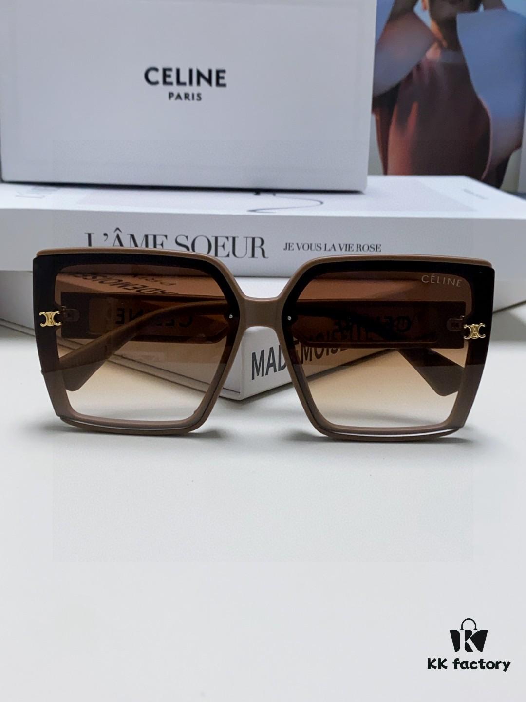 6931fa883a89a121ed54b6e9 Celine 2025 New Arrival Korean-Style Oversized Round Frame UV-Protective Sunglasses for Women, Stylish and Elegant Sun Protection Glasses