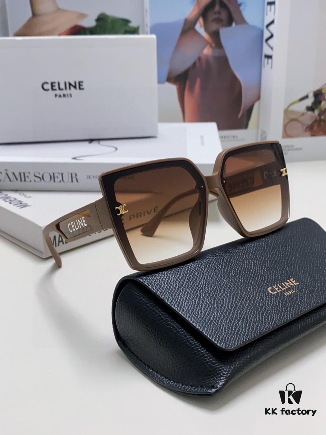 6931fa883a89a121ed54b6ea Celine 2025 New Arrival Korean-Style Oversized Round Frame UV-Protective Sunglasses for Women, Stylish and Elegant Sun Protection Glasses