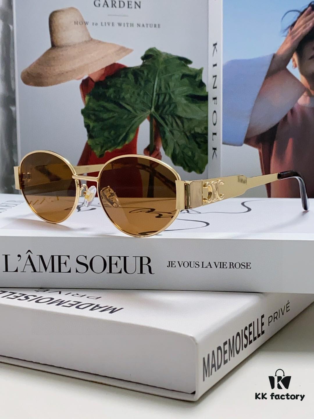 6931fa9b3a89a121ed54b7e6 Lisa's Same Style - Celine Retro Round Frame Sunglasses, 'Selin's Ultraman' Design, Iconic Arches Always Popular, Hard to Get