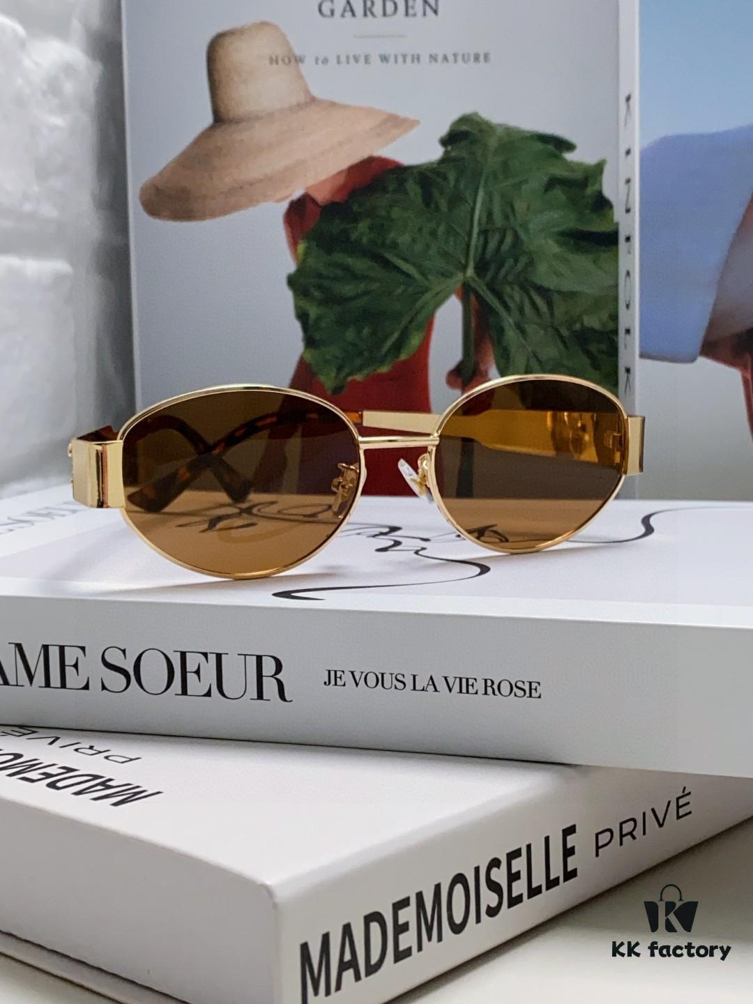 6931fa9b3a89a121ed54b7e7 Lisa's Same Style - Celine Retro Round Frame Sunglasses, 'Selin's Ultraman' Design, Iconic Arches Always Popular, Hard to Get