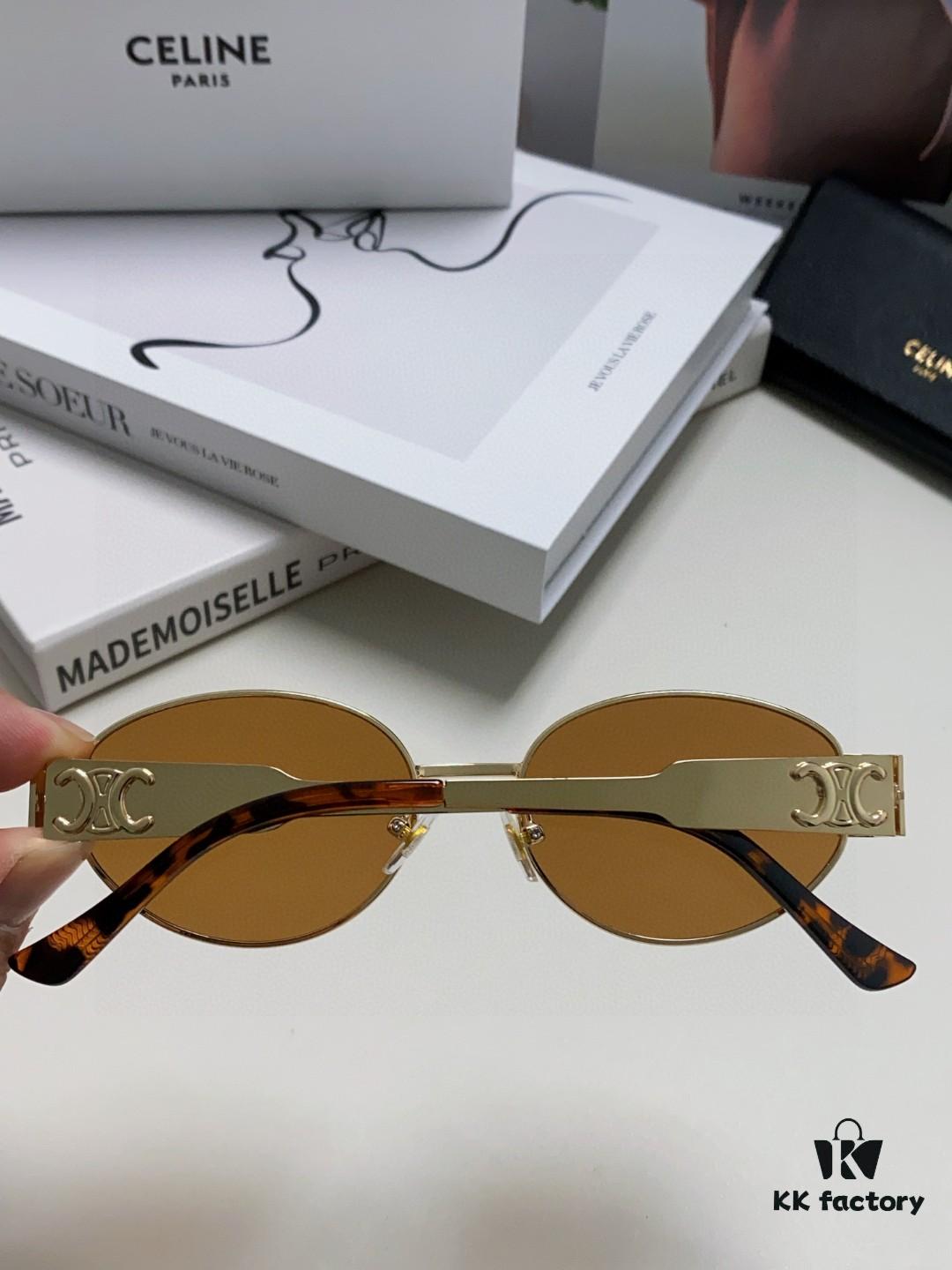 6931fa9c3a89a121ed54b7ea Lisa's Same Style - Celine Retro Round Frame Sunglasses, 'Selin's Ultraman' Design, Iconic Arches Always Popular, Hard to Get