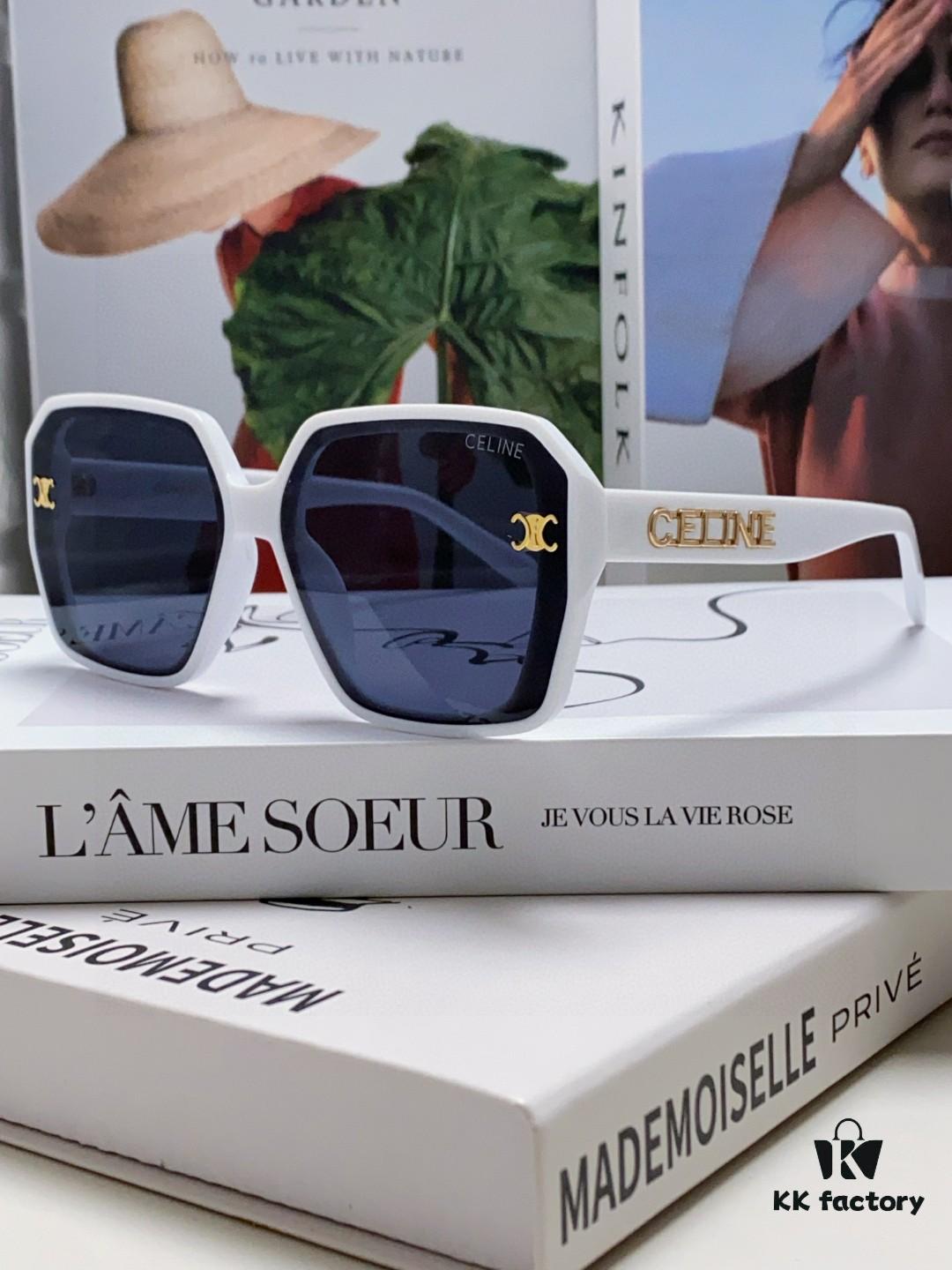 6931fa9e3a89a121ed54b806 CELINE Red Book Popular Metal-Decorated Logo Simple Frame Sunglasses