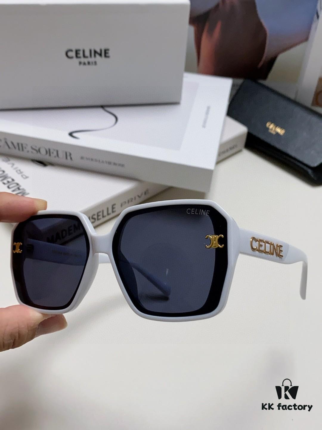 6931fa9e3a89a121ed54b80b CELINE Red Book Popular Metal-Decorated Logo Simple Frame Sunglasses