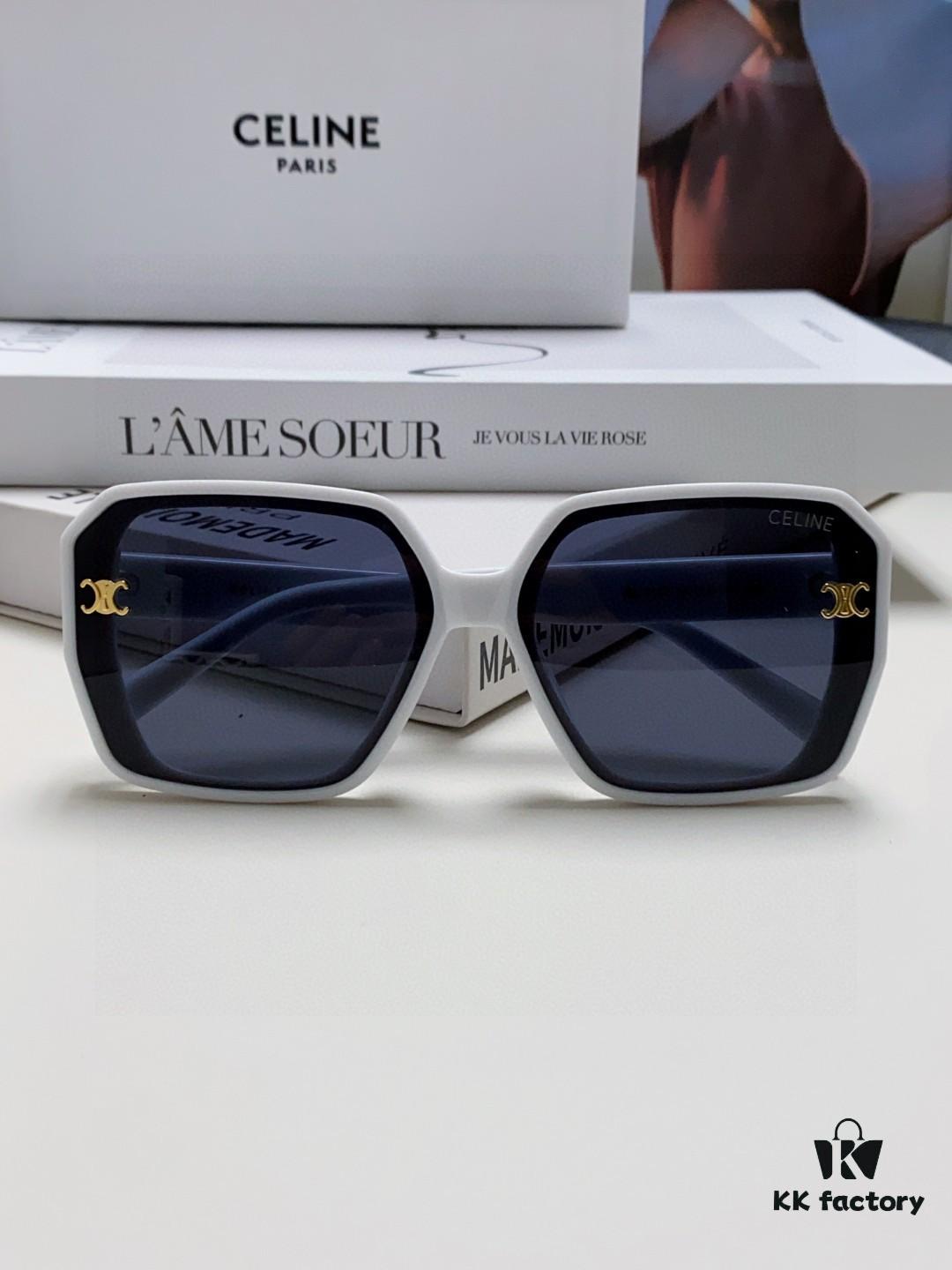 6931fa9e3a89a121ed54b80c CELINE Red Book Popular Metal-Decorated Logo Simple Frame Sunglasses