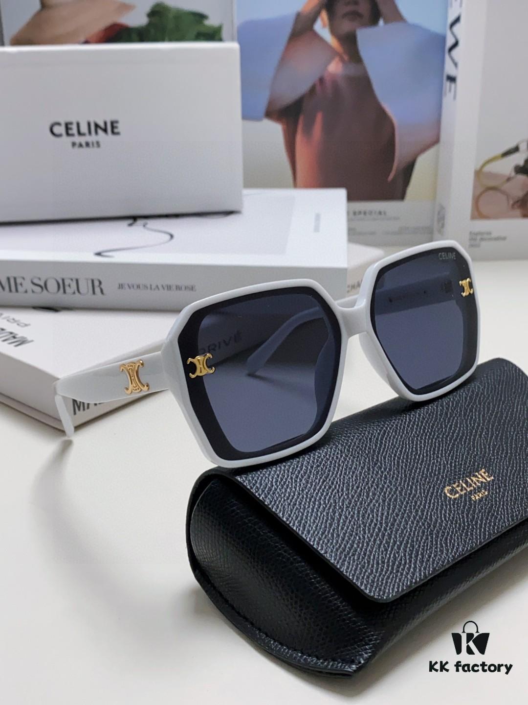 6931fa9e3a89a121ed54b80d CELINE Red Book Popular Metal-Decorated Logo Simple Frame Sunglasses