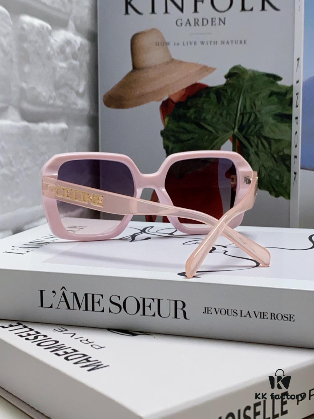 6931fa9f3a89a121ed54b81c CELINE Red Book Popular Metal Decorated Logo Simple Frame Stylish Sunglasses