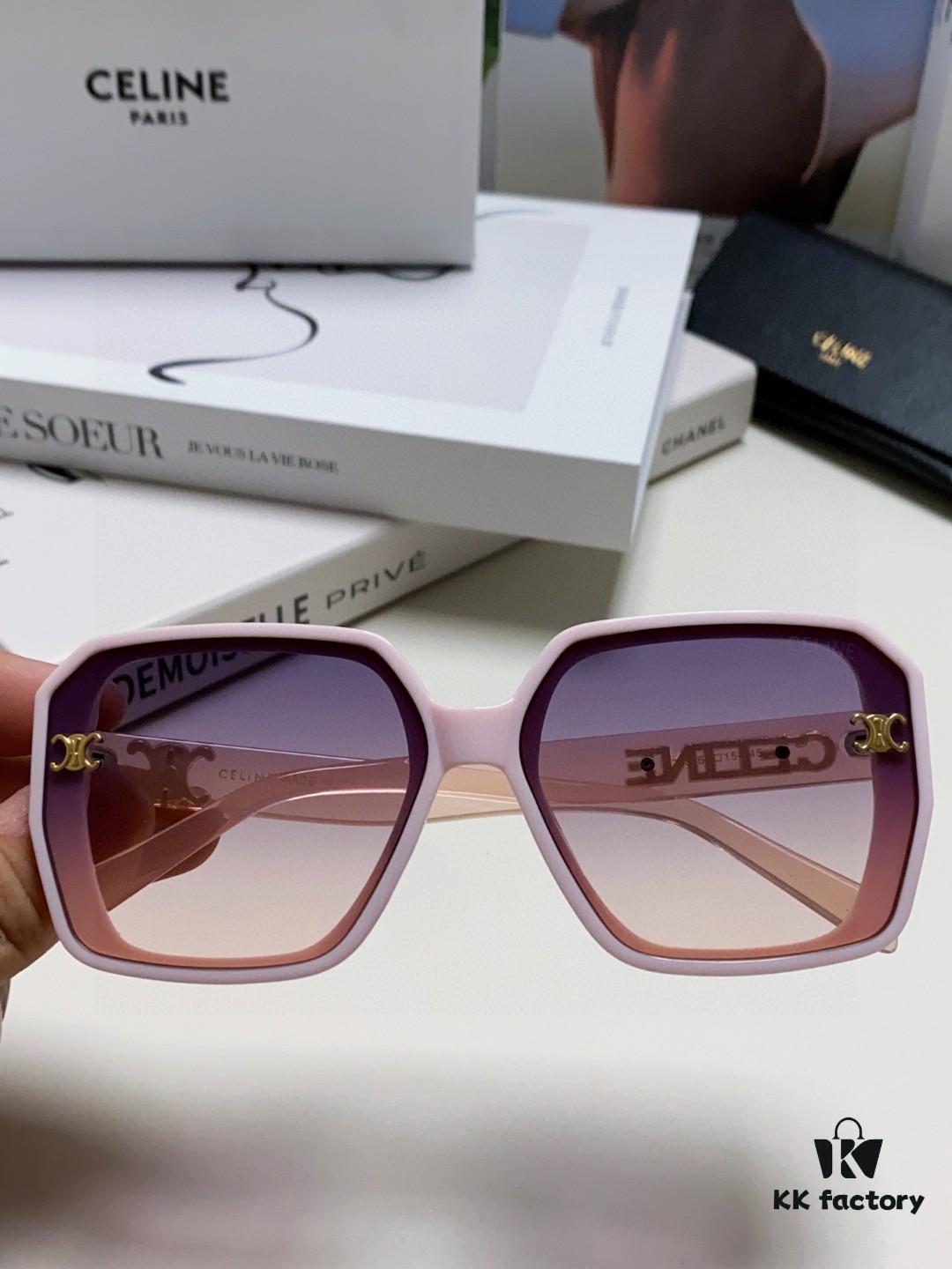 6931fa9f3a89a121ed54b81d CELINE Red Book Popular Metal Decorated Logo Simple Frame Stylish Sunglasses