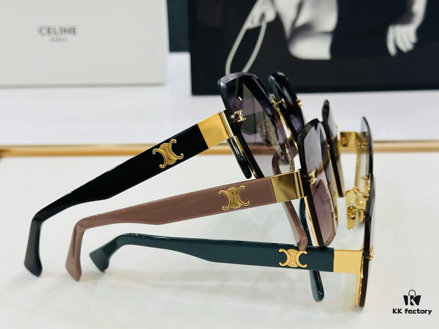 CELINE CL40237 Size: 62□18-140 Classic Best-Selling Style, European and American Fashion, High Gloss Finish, Premium Texture, Excellent Craftsmanship Sunglasses