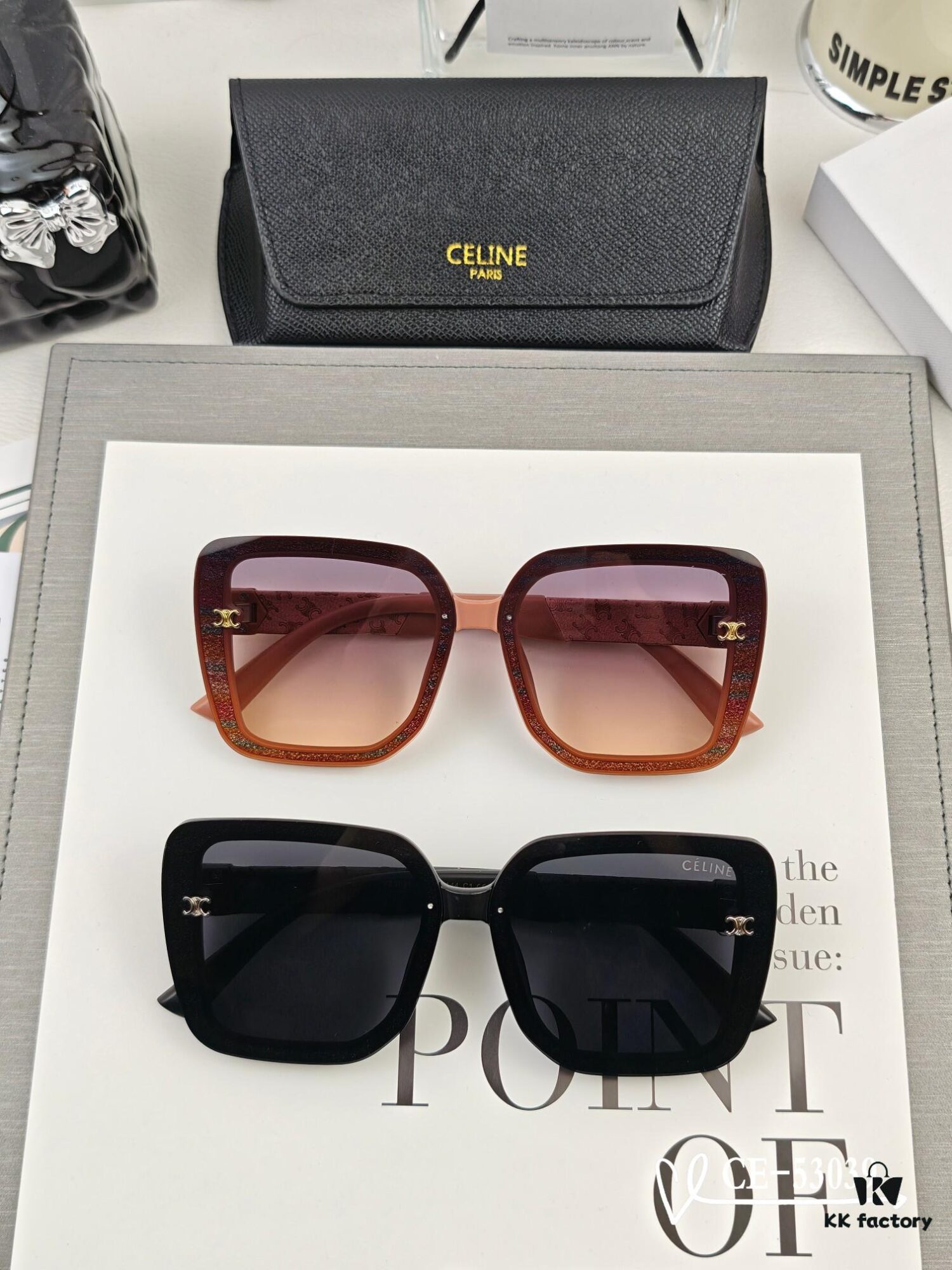 6931faae3a89a121ed54b88e CELINE France TR90 Lightweight Sunglasses with Polarized Lenses, Model 53039
