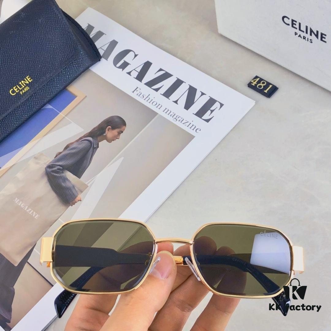 Celine New Arrival High-End Fashion Square Frame Sunglasses for Women, UV Protection, Arc de Triomphe Style Trendy Streetwear Shades