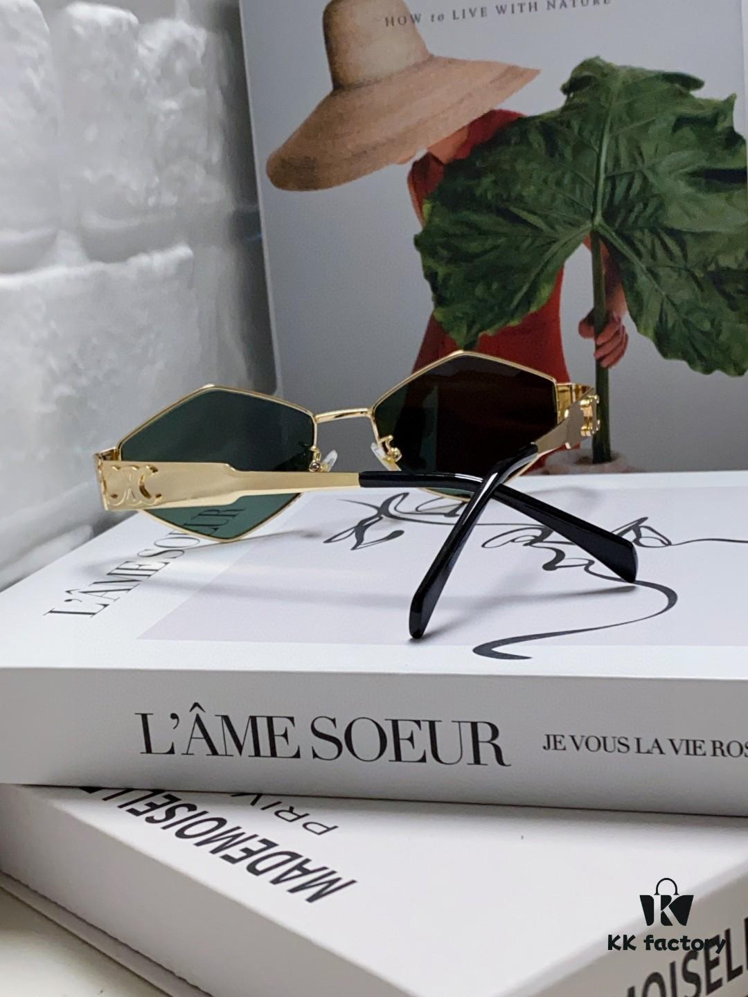 6931fadf3a89a121ed54ba5b Celine 2024 New Arrival European and American Fashion Polygonal Sunglasses for Women, High-End Unisex Retro Sun Glasses, Influencer-Favorite UV Protection Street Snap Shades