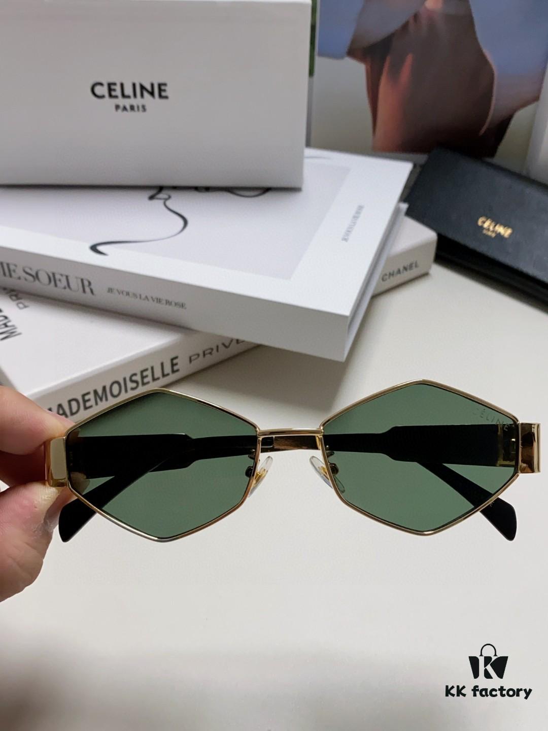 6931fadf3a89a121ed54ba5c Celine 2024 New Arrival European and American Fashion Polygonal Sunglasses for Women, High-End Unisex Retro Sun Glasses, Influencer-Favorite UV Protection Street Snap Shades