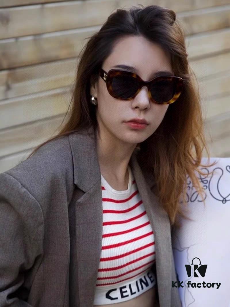 6931fae03a89a121ed54ba6d Celine Round Oversized Sunglasses, Xiaohongshu Influencer Fashion Round Aviator Sunglasses, Vintage Korean Style Minimalist Shades