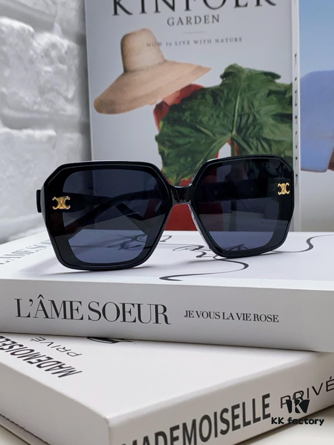 6931fae73a89a121ed54bac0 CELINE Red Book Popular Metal Logo Decorated Simple Frame Sunglasses