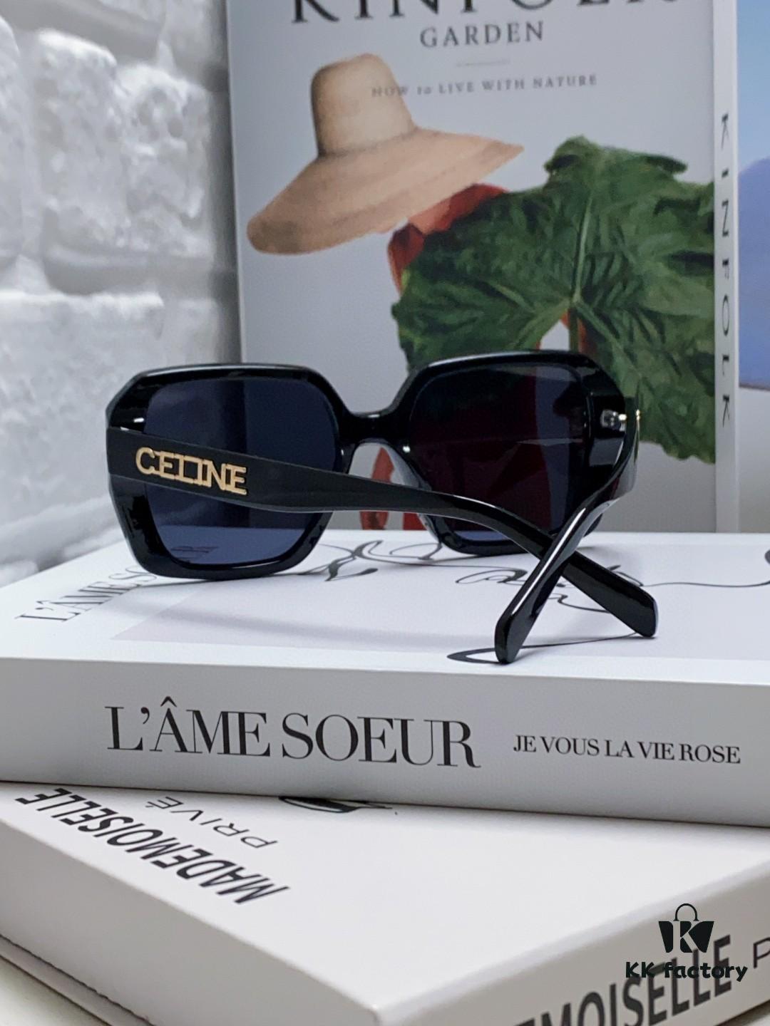 6931fae73a89a121ed54bac1 CELINE Red Book Popular Metal Logo Decorated Simple Frame Sunglasses
