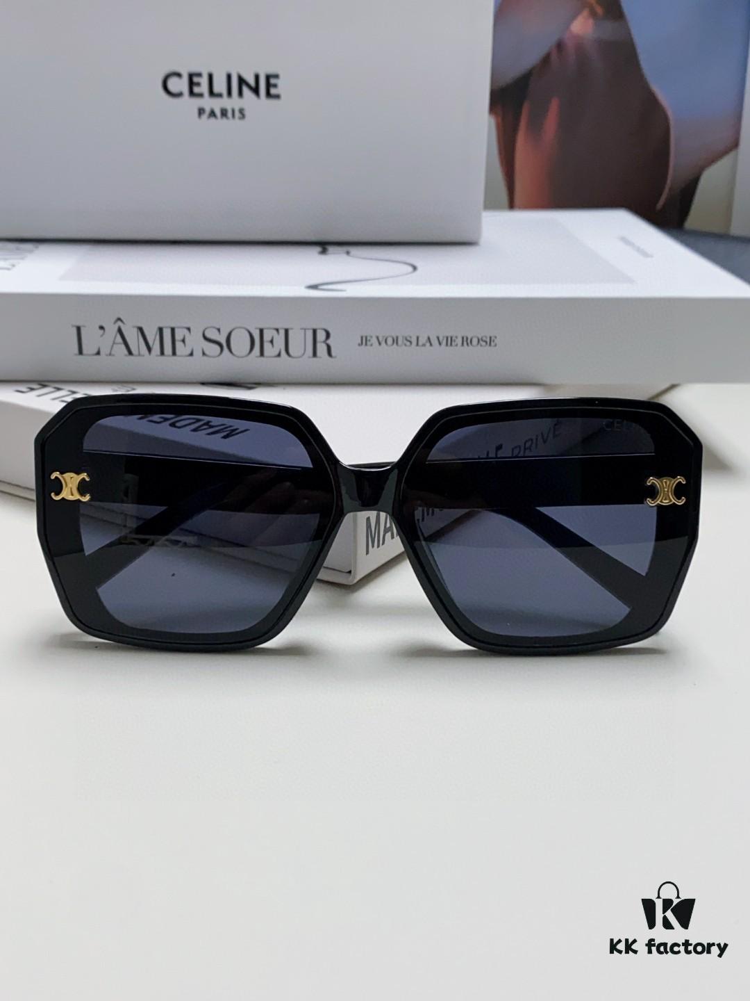 6931fae73a89a121ed54bac5 CELINE Red Book Popular Metal Logo Decorated Simple Frame Sunglasses