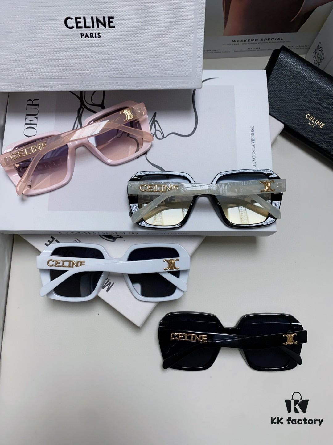 6931fae73a89a121ed54bac7 CELINE Red Book Popular Metal Logo Decorated Simple Frame Sunglasses